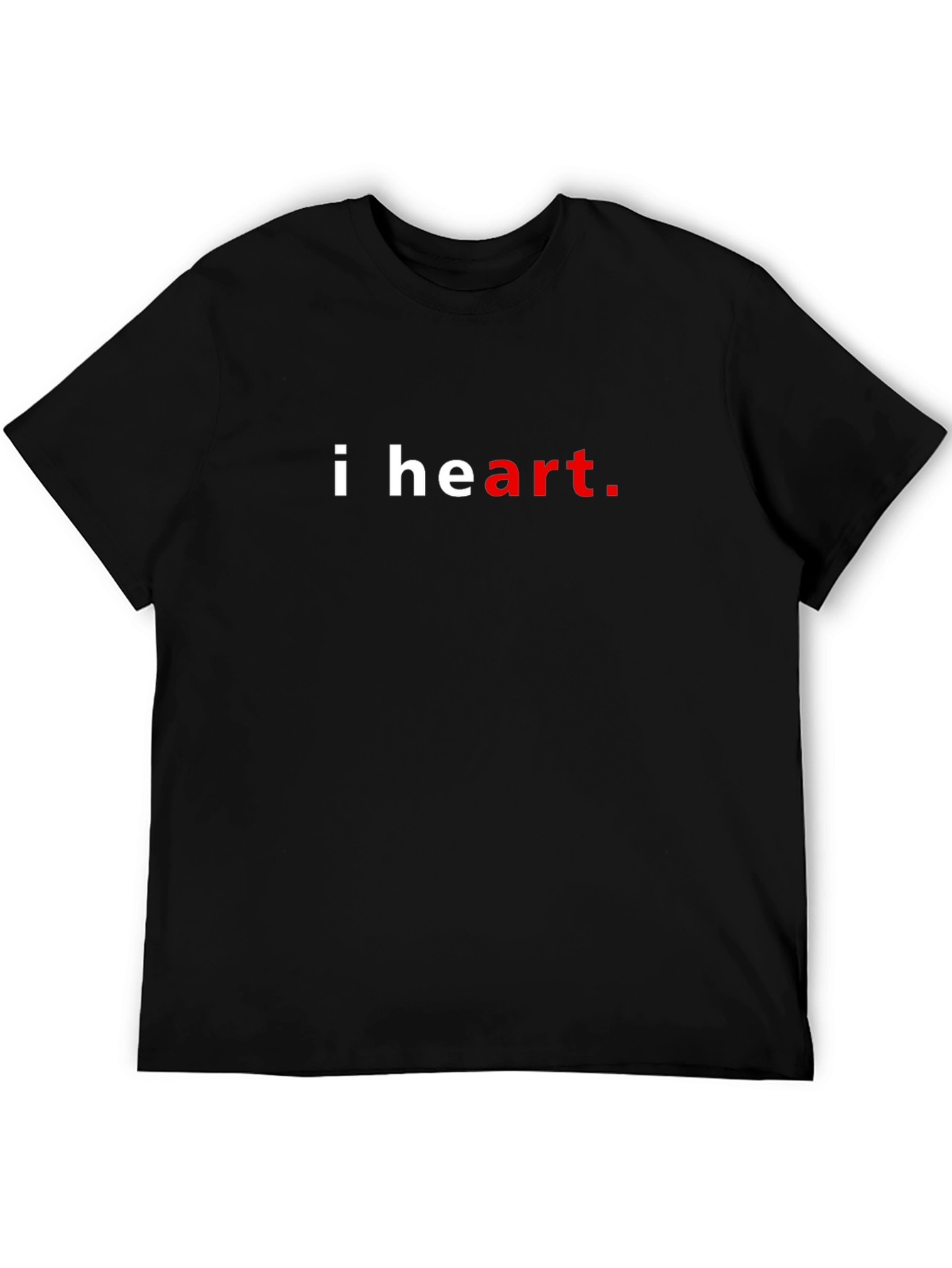 I Heart Art Graphic Tee - Casual Black T-Shirt