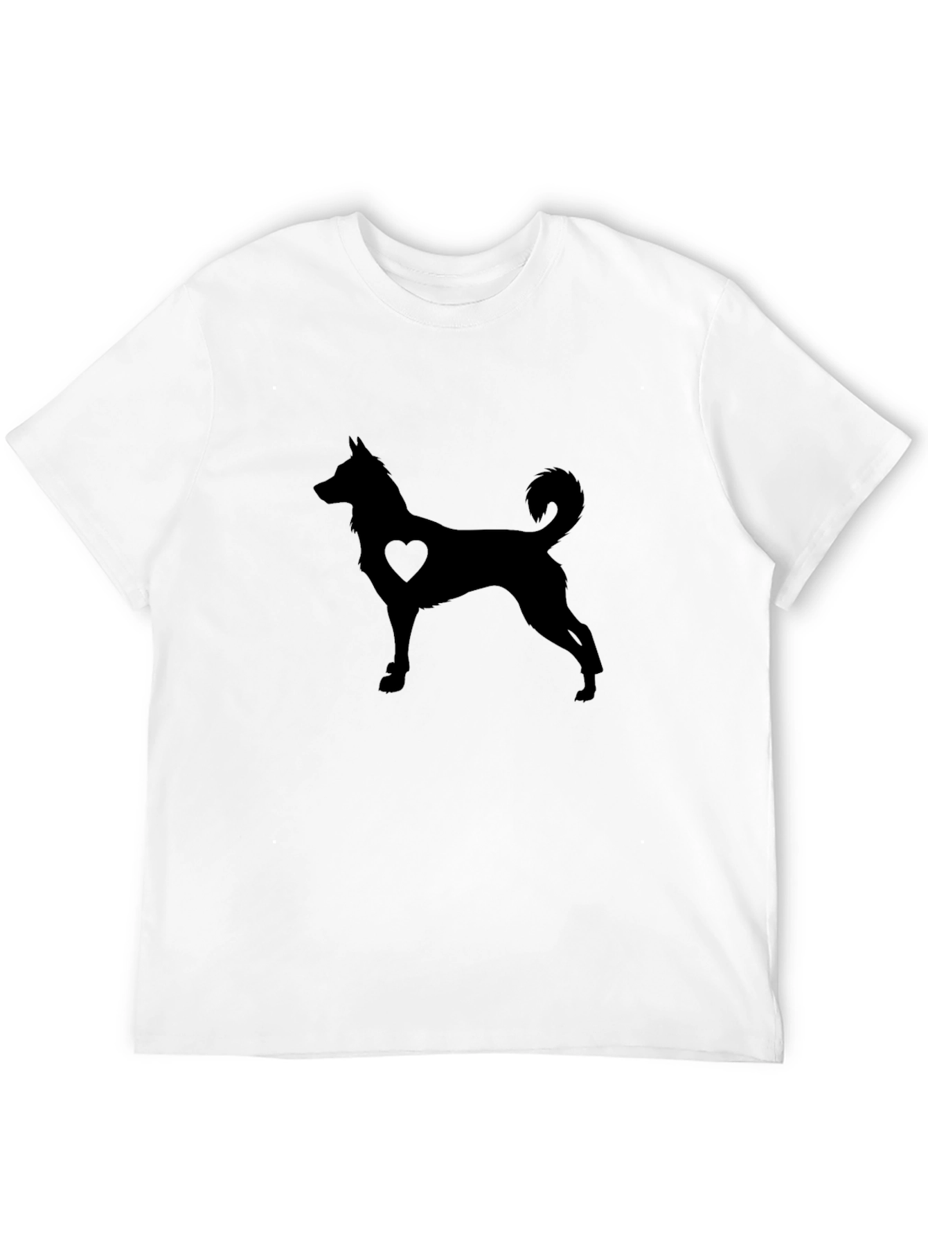 Dog Heart Silhouette Black T-Shirt
