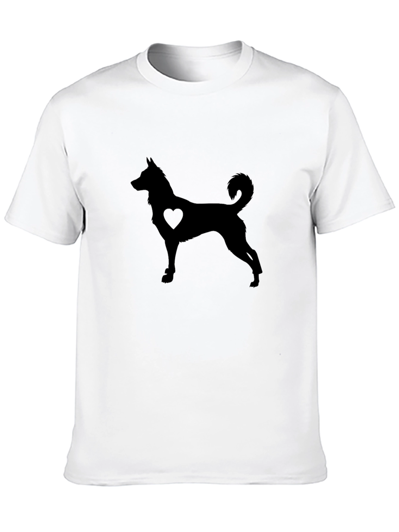 Dog Heart Silhouette Black T-Shirt
