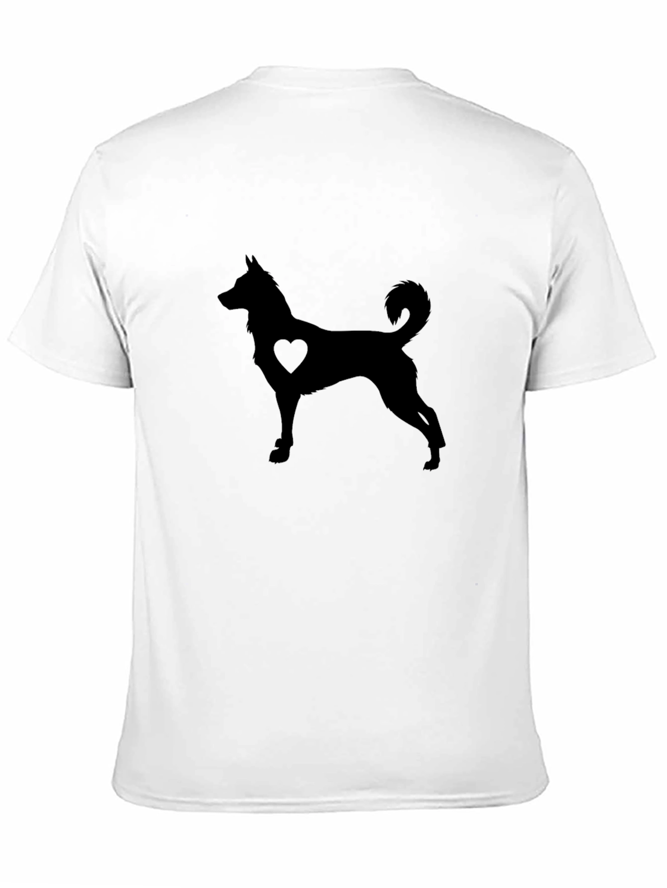 Dog Heart Silhouette Black T-Shirt