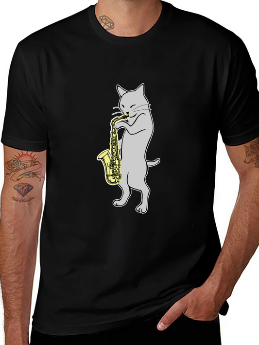 Cat Playing Saxophone T-Shirt