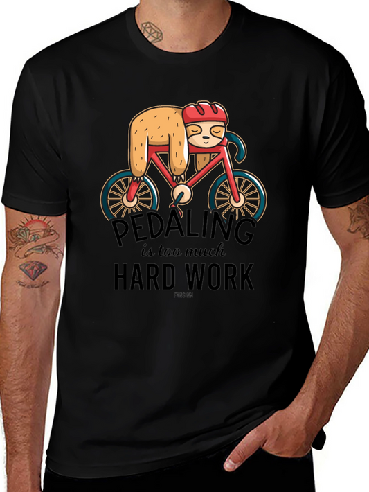 Sloth on Bike T-Shirt - Pedaling is Too Much Hard Work