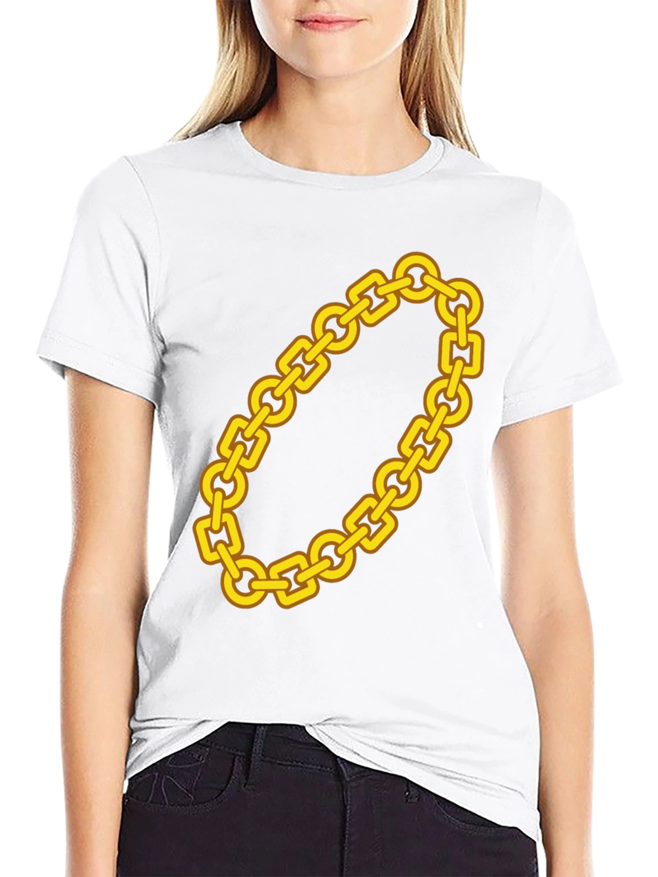 Gold Chain Graphic Tee - Bold Fashion Statement