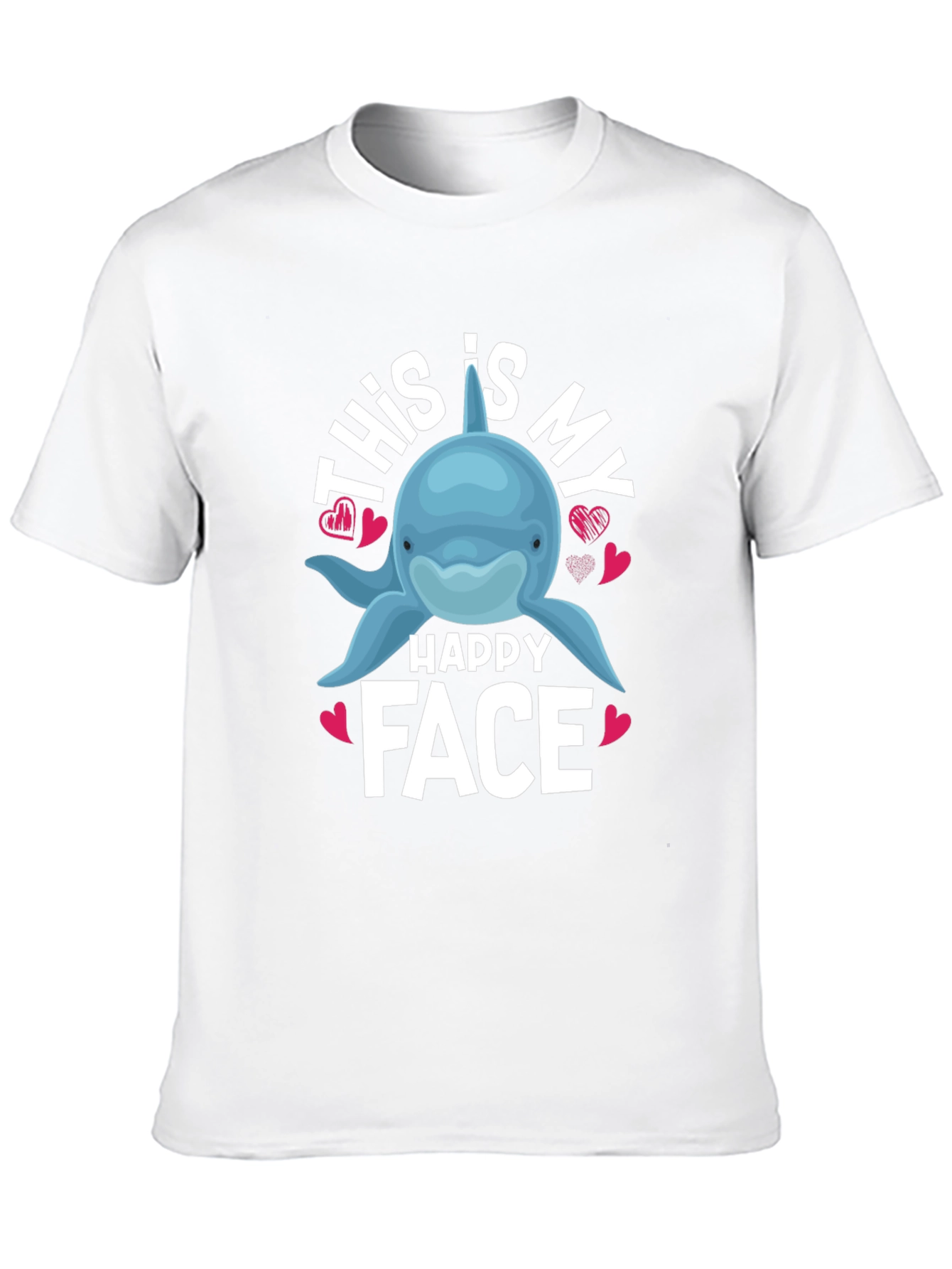 This Is My Happy Face Dolphin Graphic T-Shirt