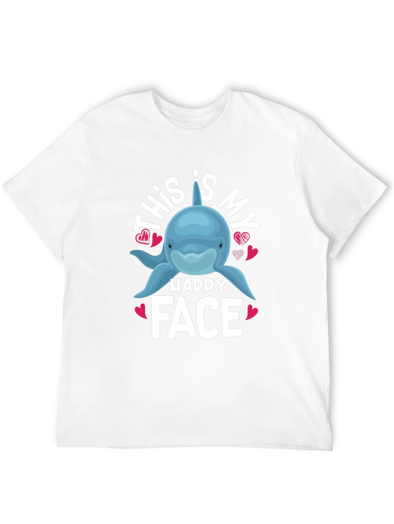 This Is My Happy Face Dolphin Graphic T-Shirt