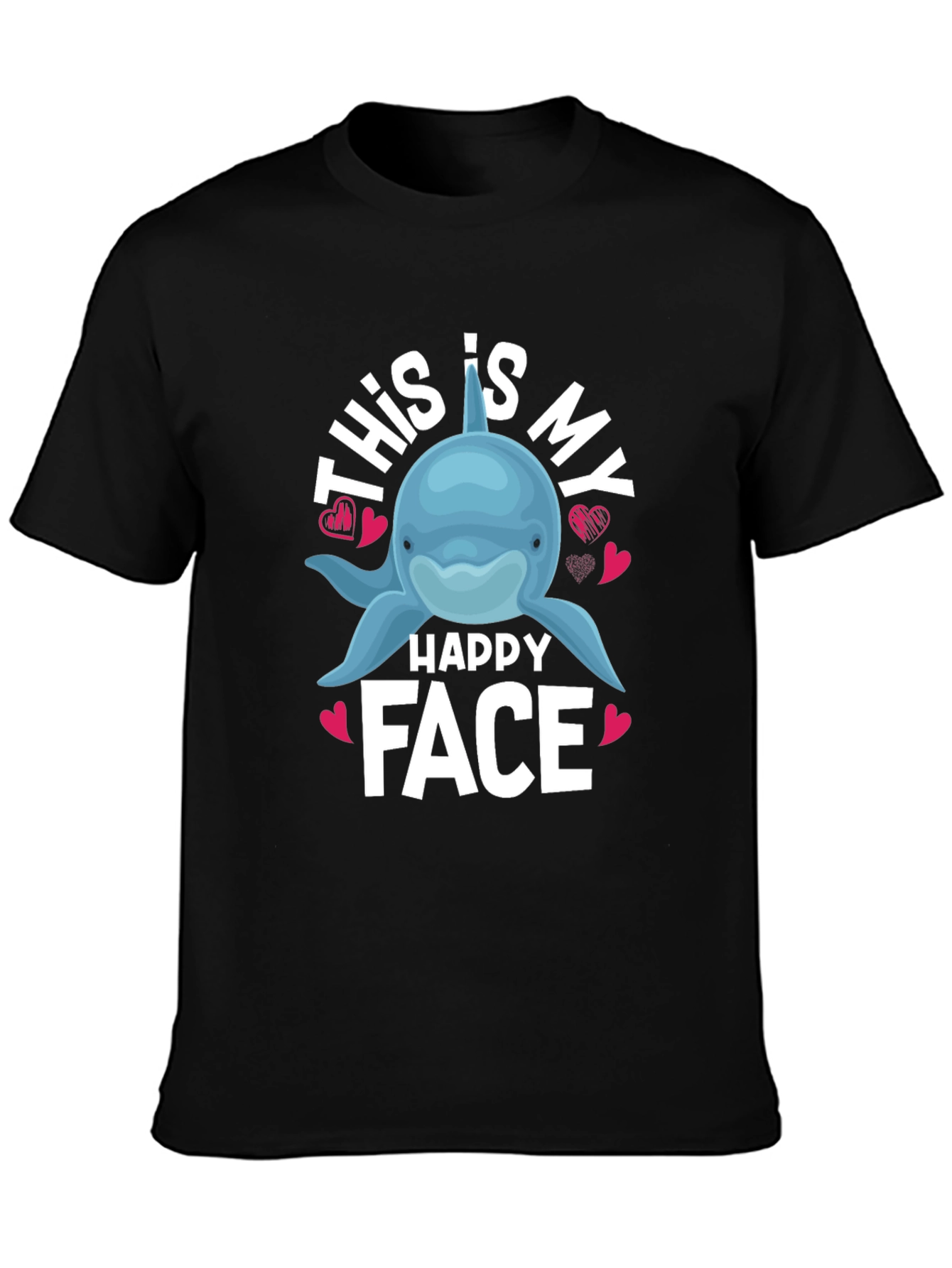 This Is My Happy Face Dolphin Graphic T-Shirt