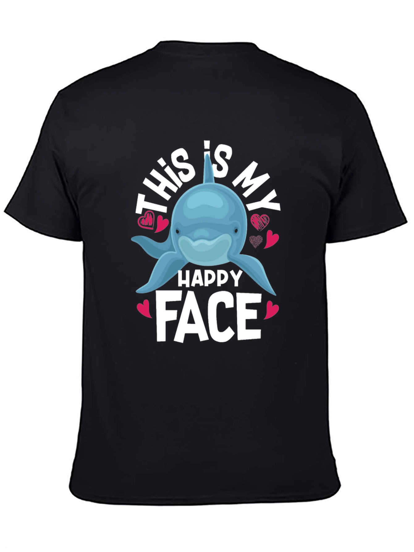 This Is My Happy Face Dolphin Graphic T-Shirt