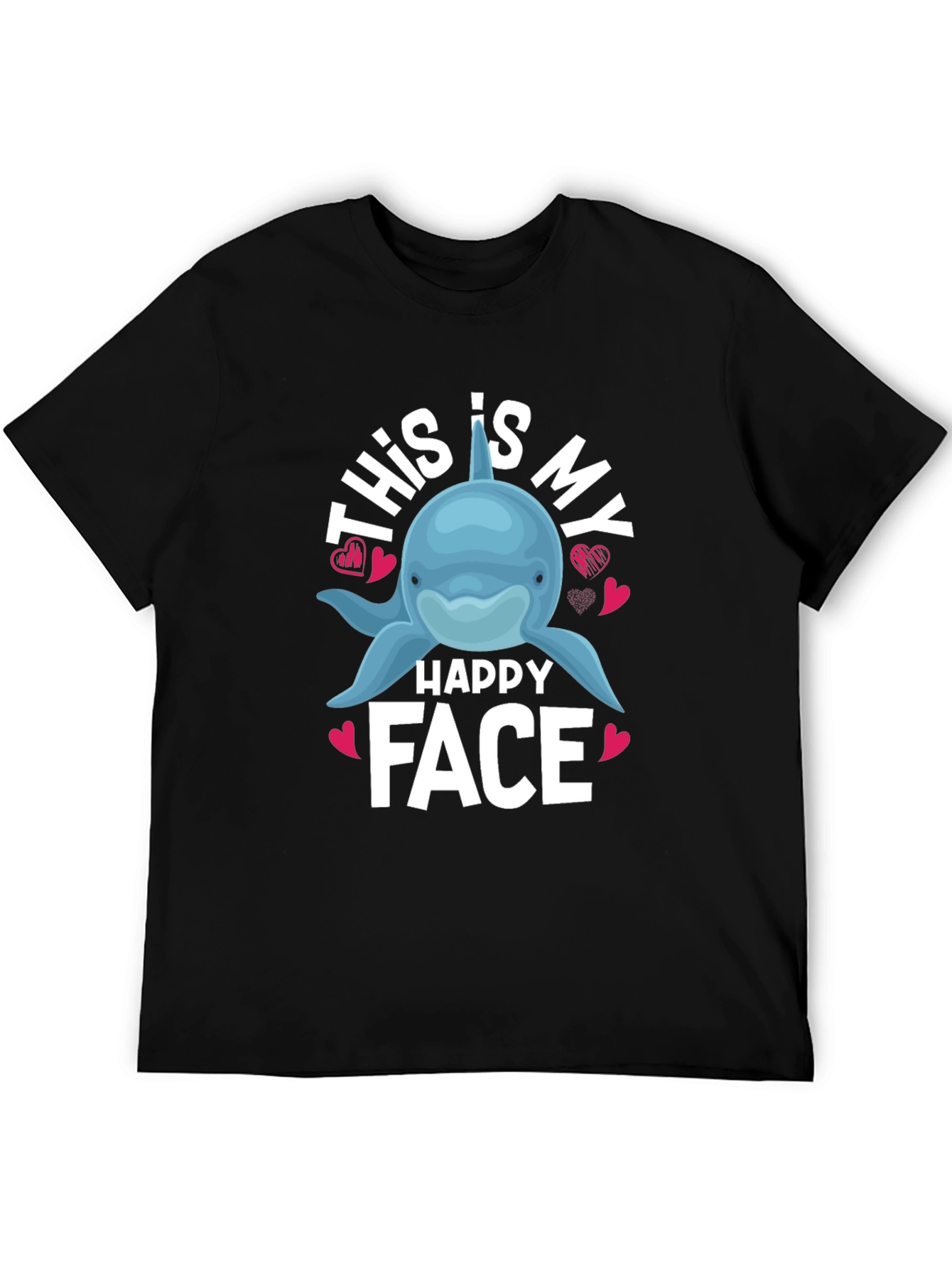 This Is My Happy Face Dolphin Graphic T-Shirt