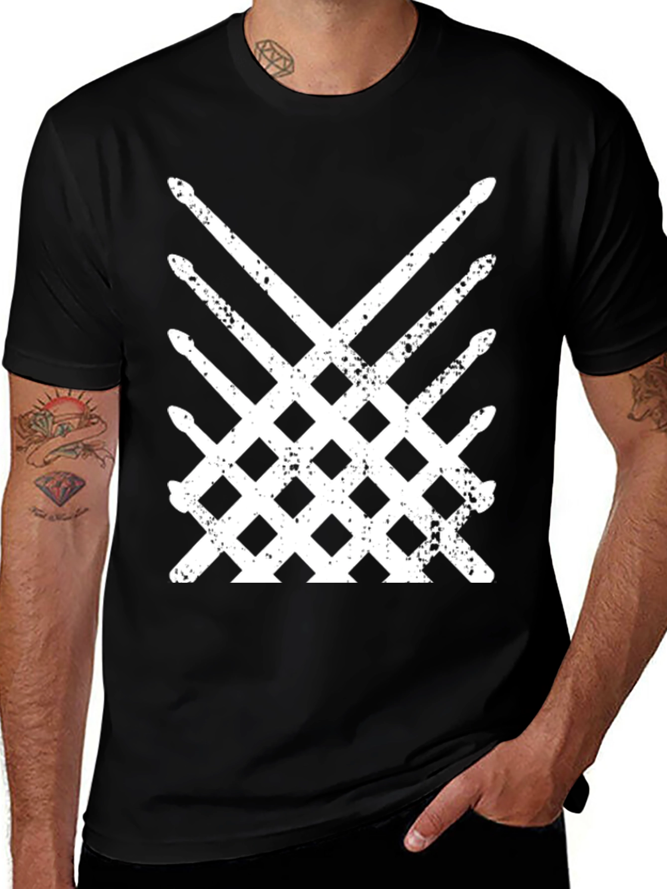 Drummer Sticks Graphic Tee - Black