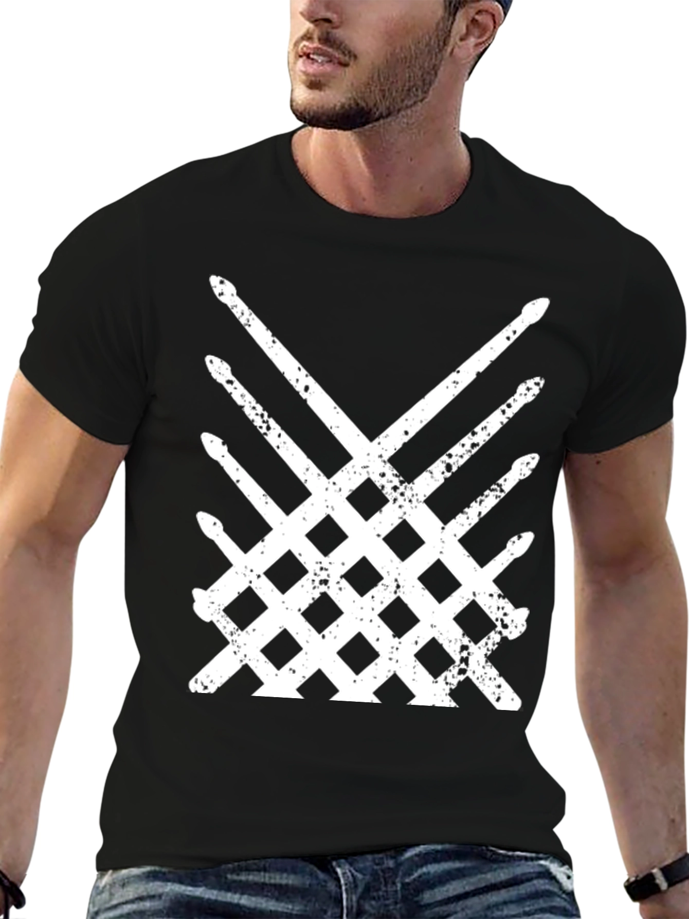 Drummer Sticks Graphic Tee - Black
