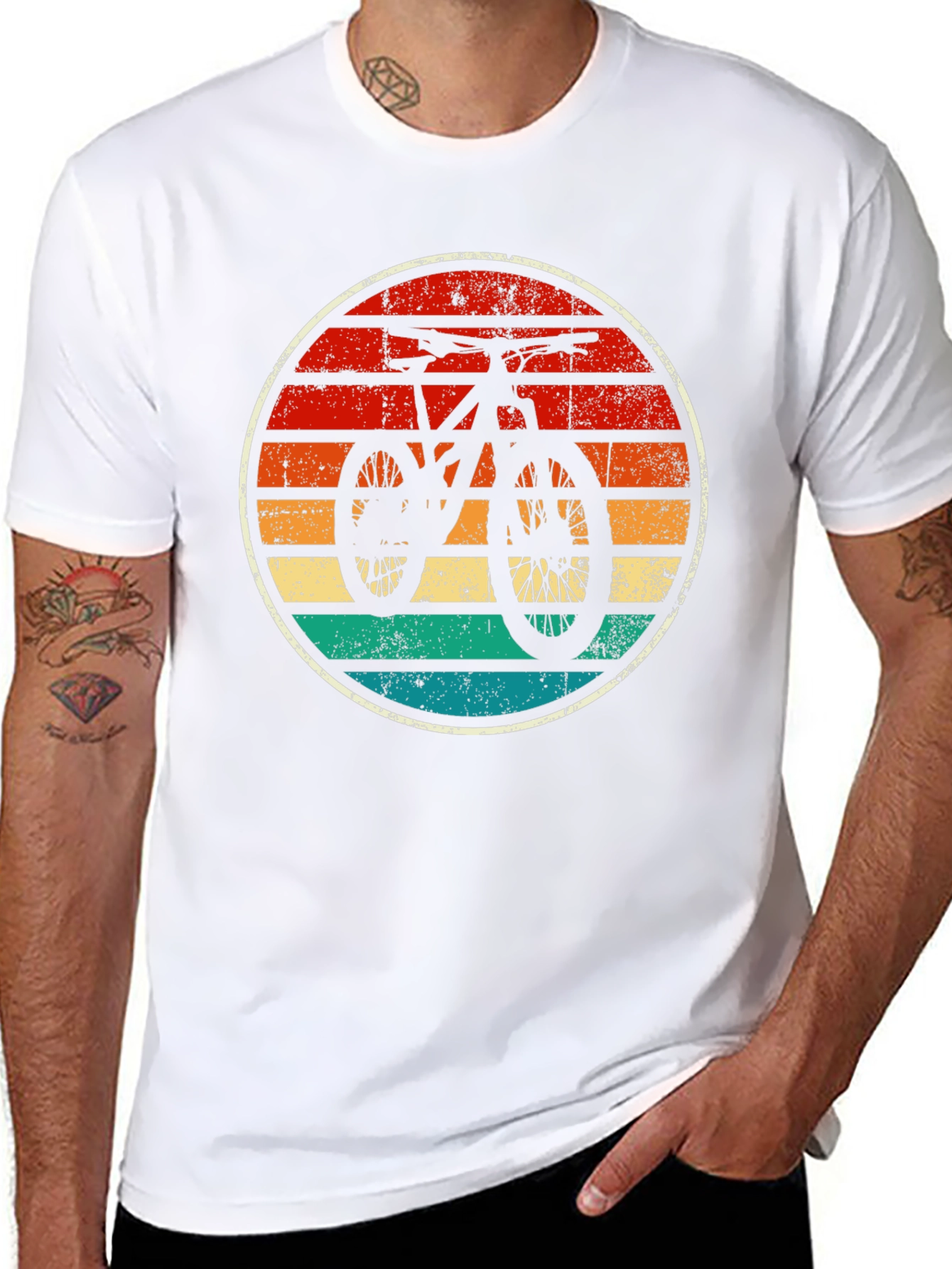 Retro Mountain Bike T-Shirt - Distressed Graphic Tee