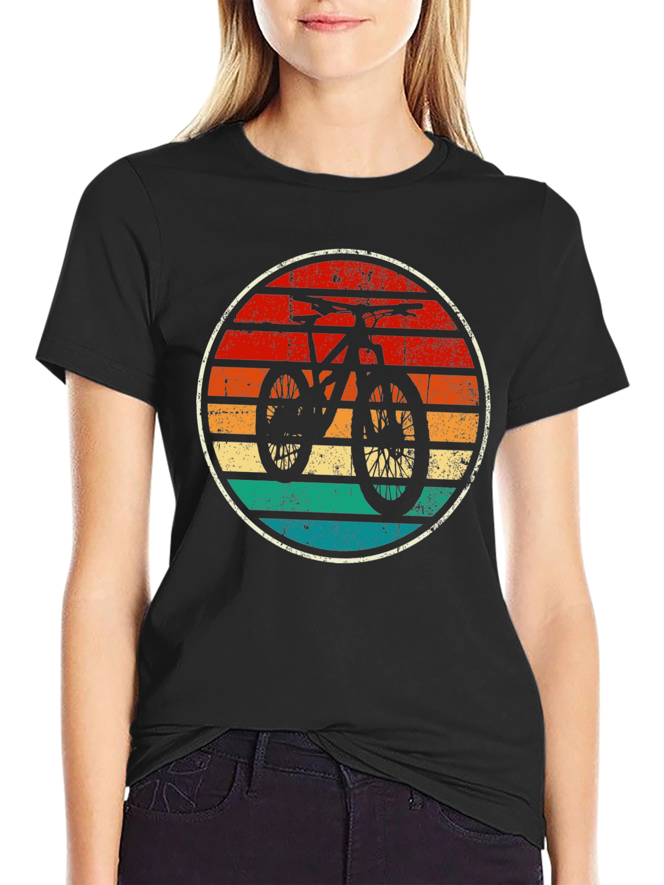 Retro Mountain Bike T-Shirt - Distressed Graphic Tee