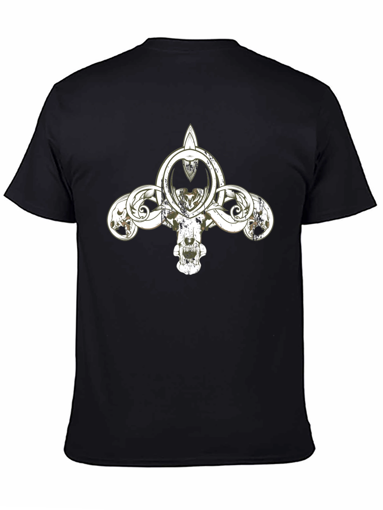 Skull Fleur-de-lis Graphic Black T-Shirt