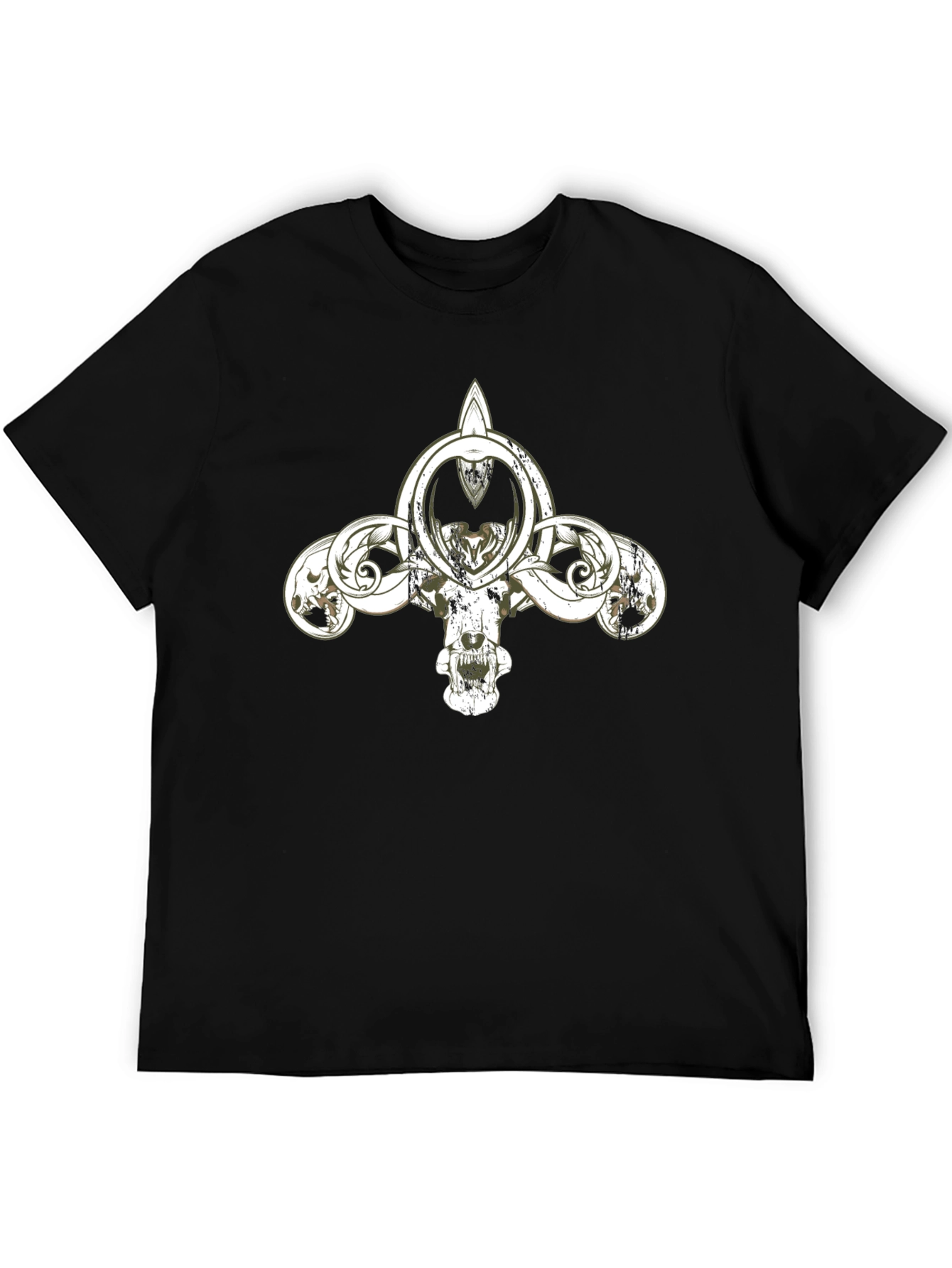 Skull Fleur-de-lis Graphic Black T-Shirt