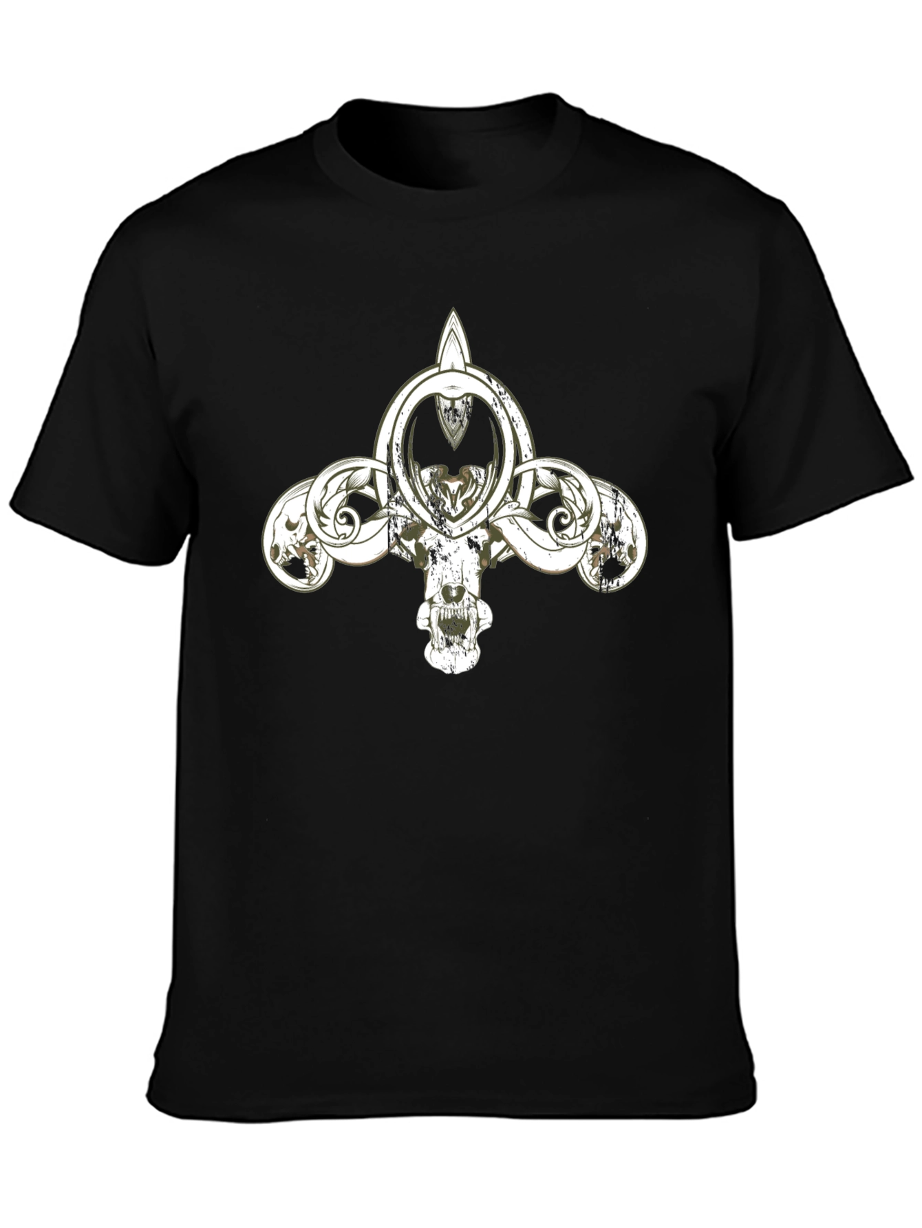 Skull Fleur-de-lis Graphic Black T-Shirt