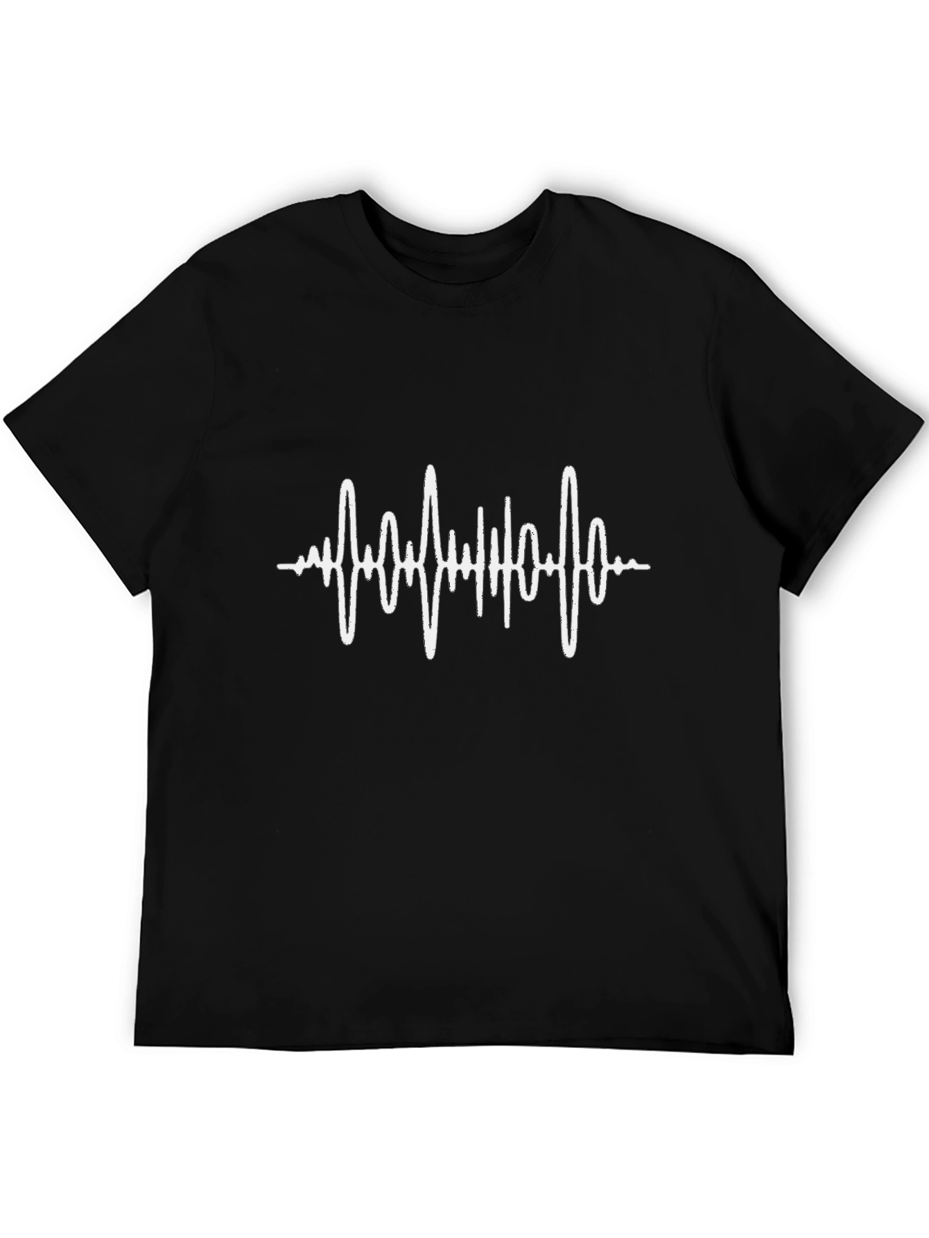 EKG Heartbeat Graphic T-Shirt - Black