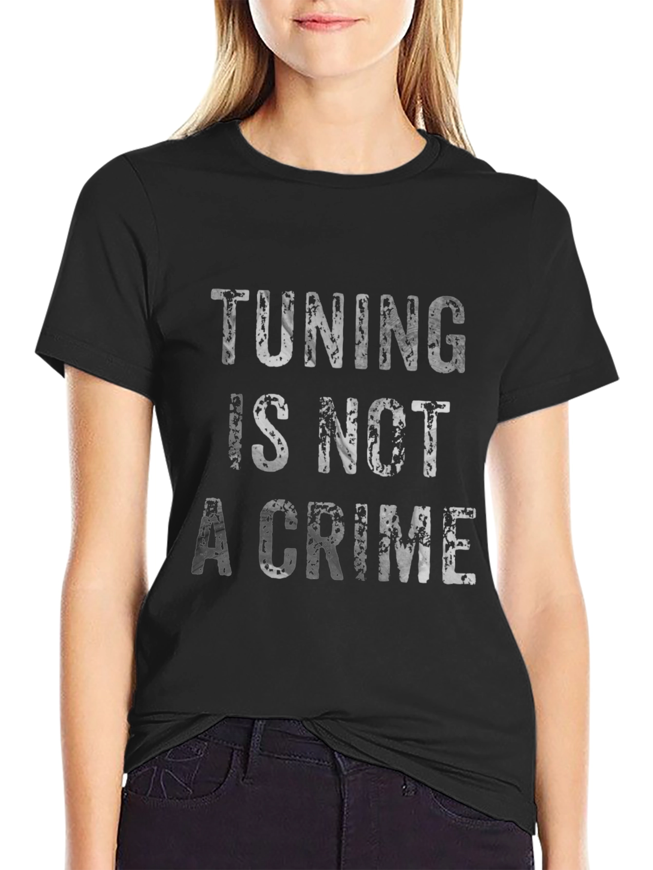 Tuning Is Not A Crime Graphic Tee - Black
