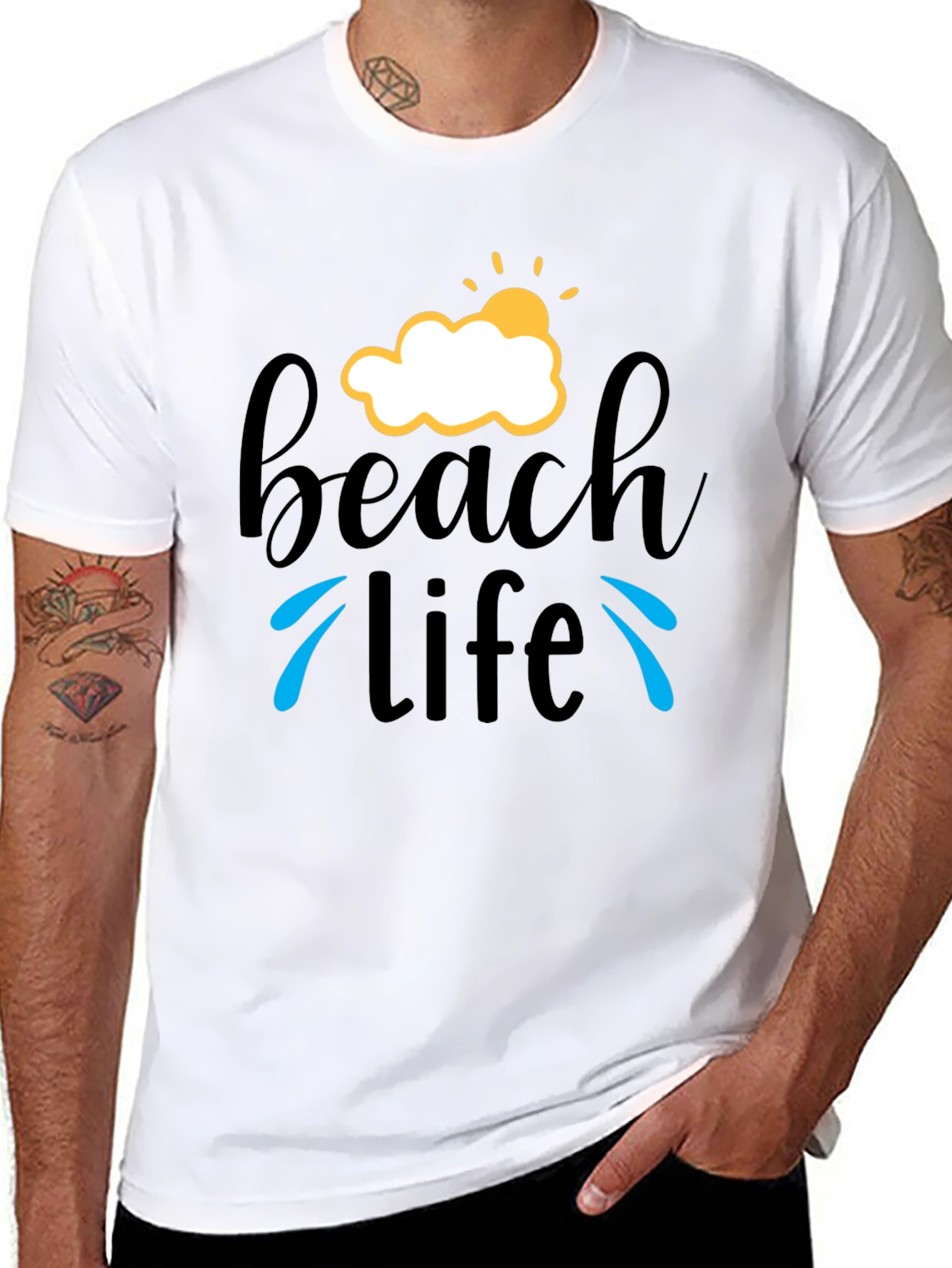 Beach Life T-Shirt - Black Graphic Tee