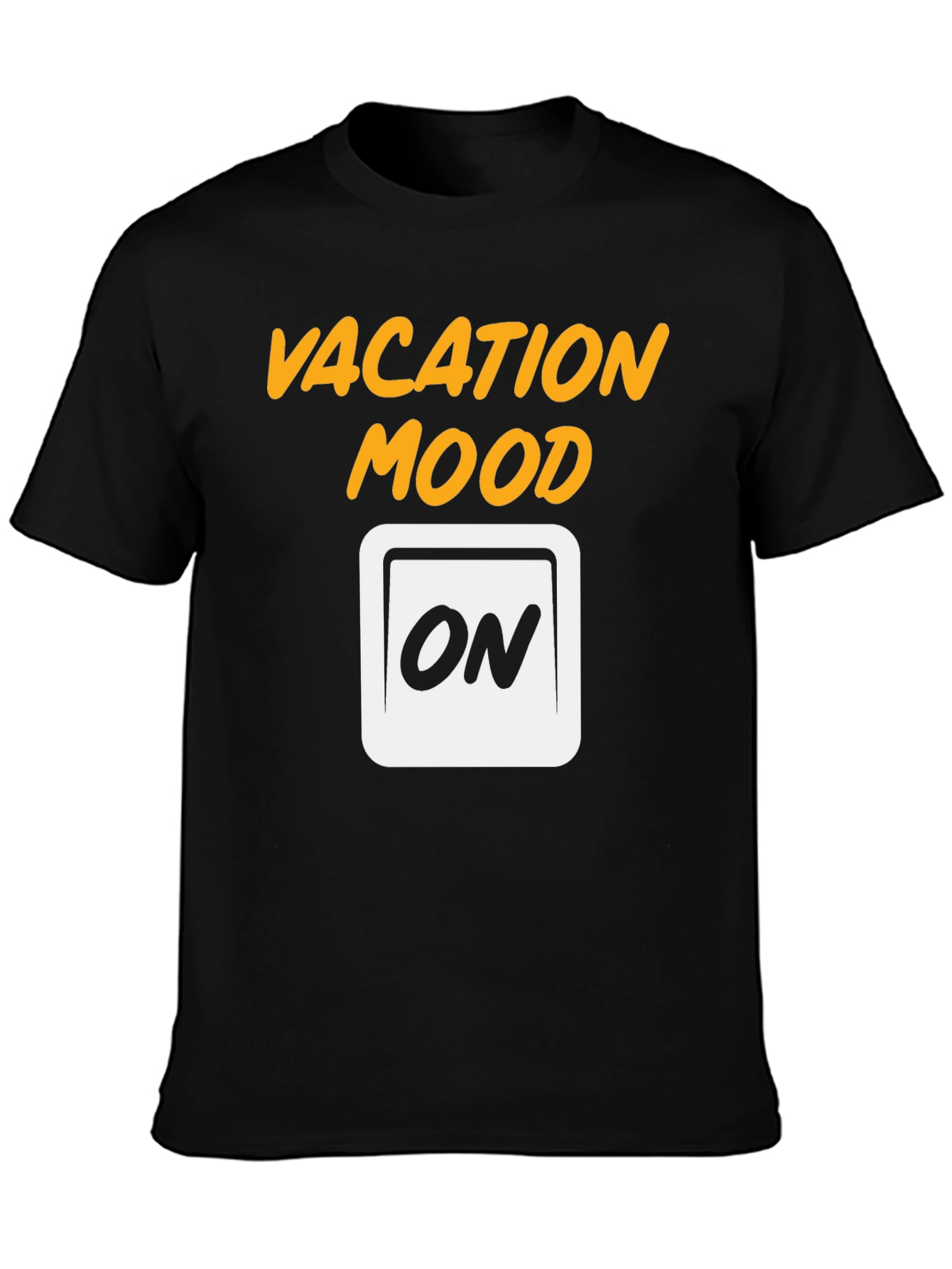 Vacation Mode On Graphic Tee - Black Cotton T-Shirt
