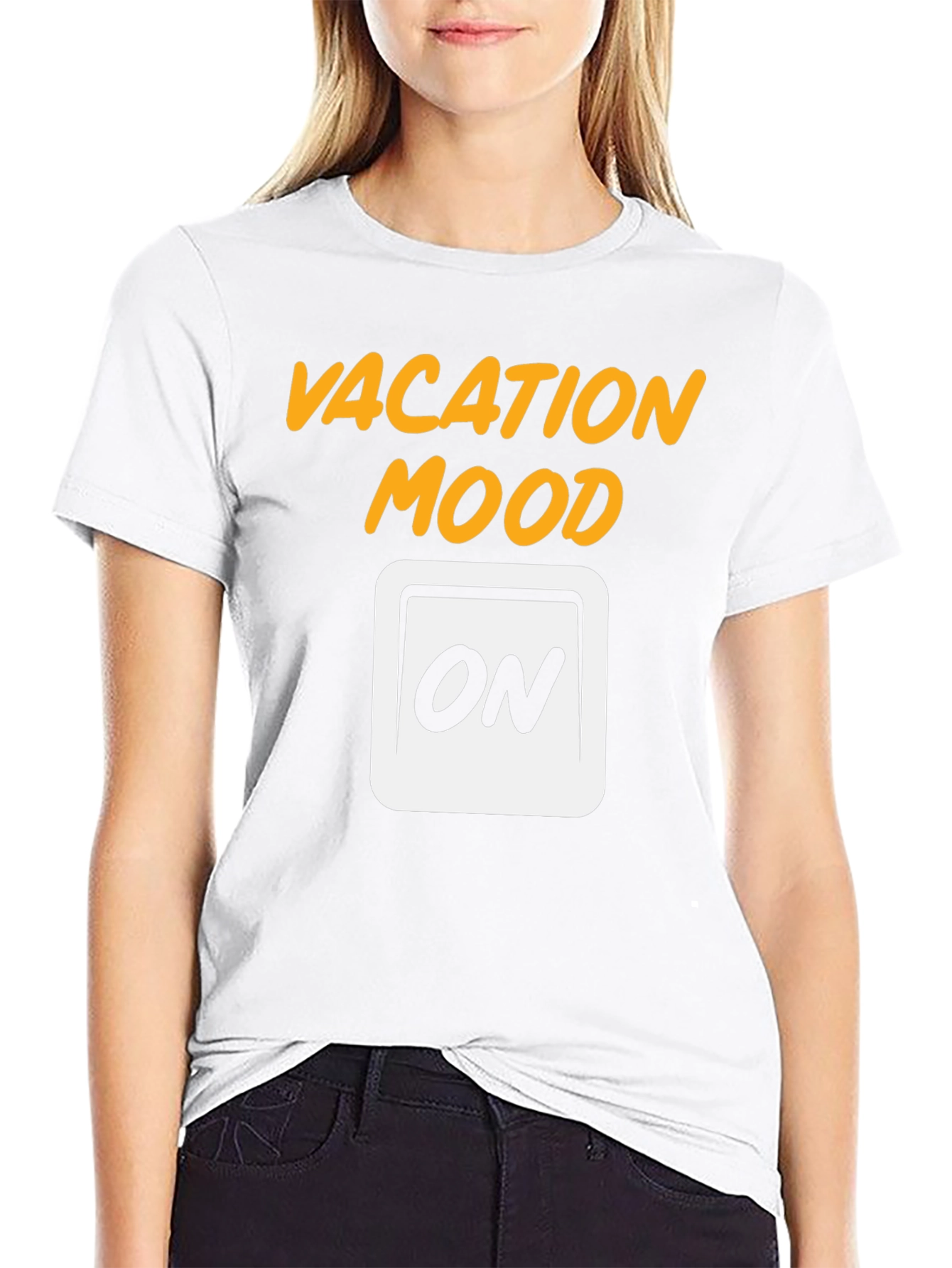 Vacation Mode On Graphic Tee - Black Cotton T-Shirt