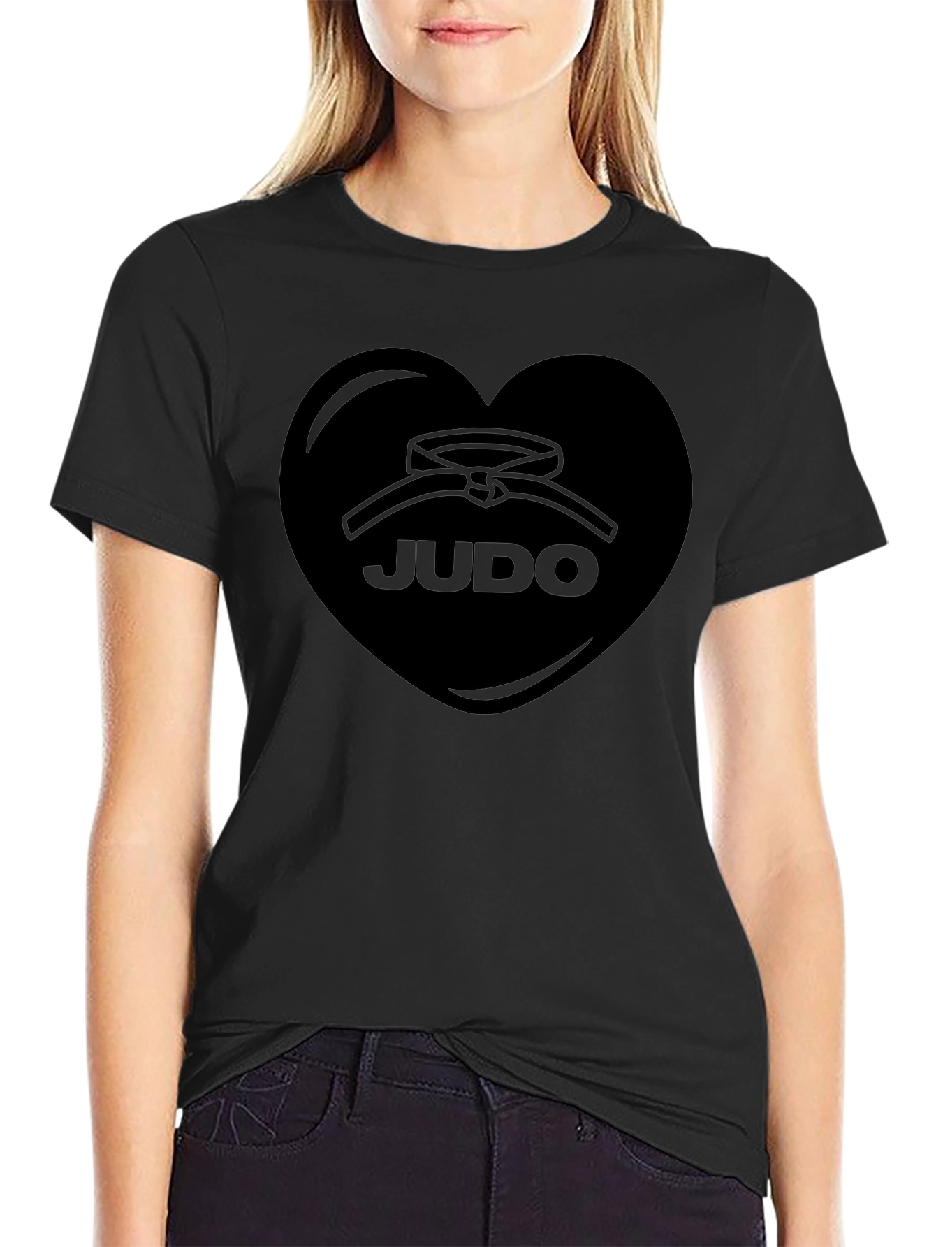 Judo Heart Graphic Black T-Shirt
