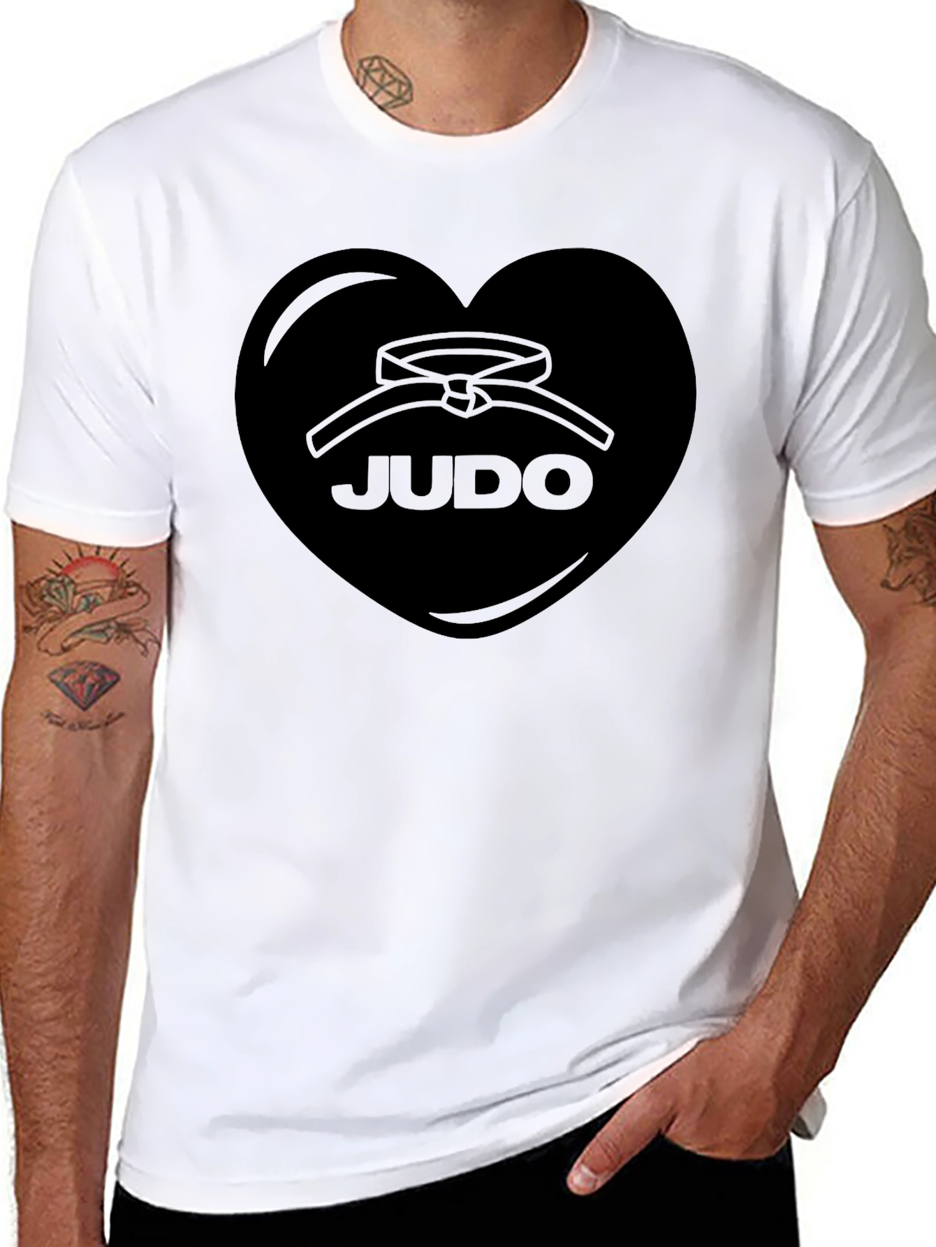 Judo Heart Graphic Black T-Shirt