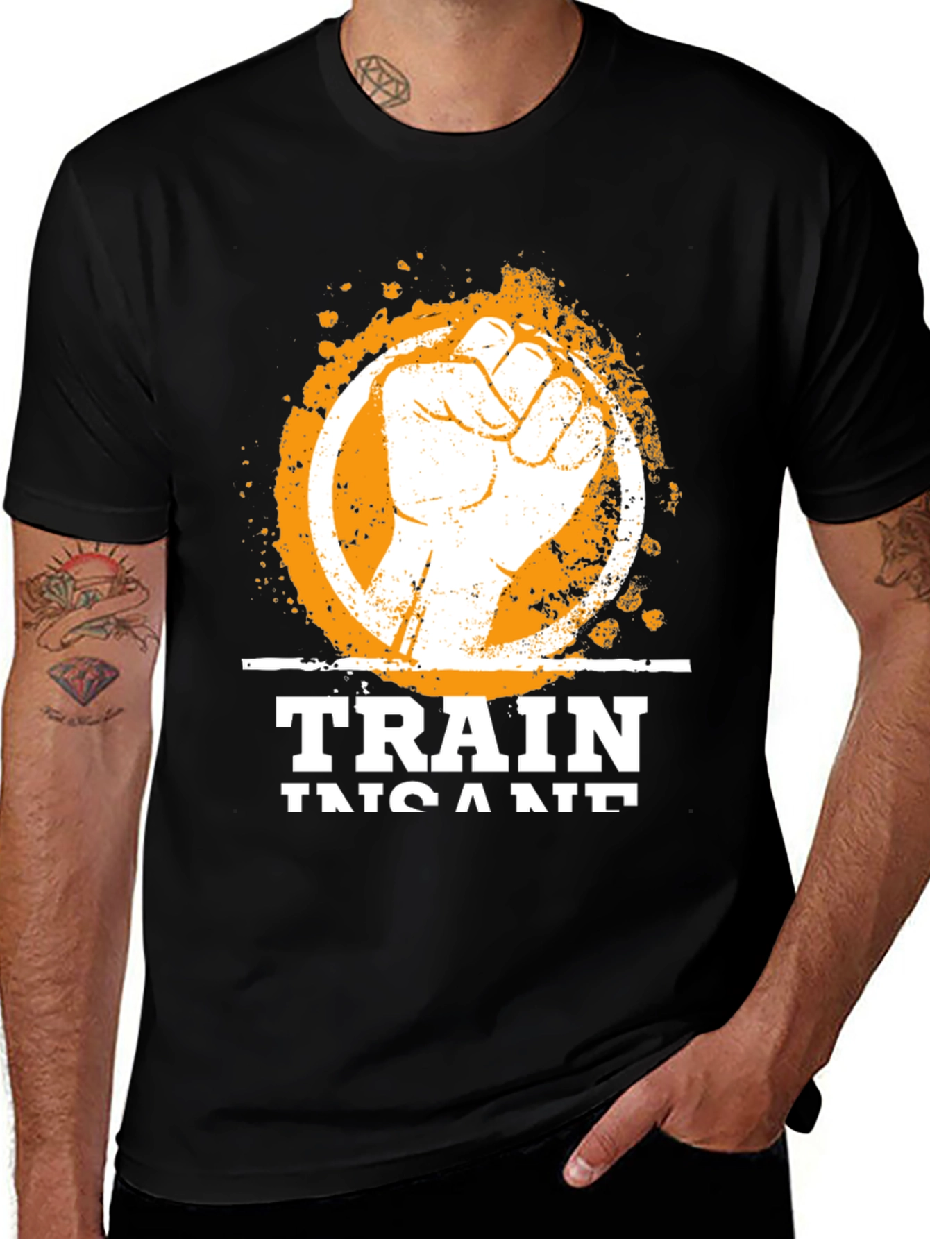 Train Insane Graphic Tee - Black Cotton T-Shirt