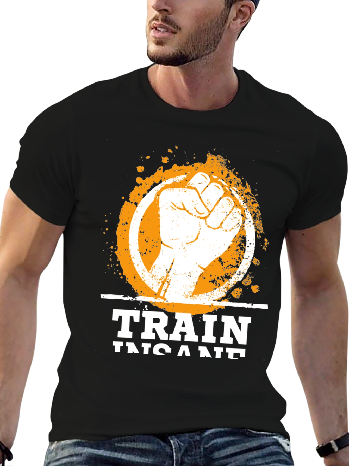 Train Insane Graphic Tee - Black Cotton T-Shirt