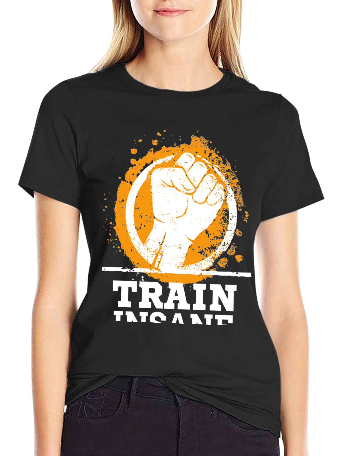 Train Insane Graphic Tee - Black Cotton T-Shirt