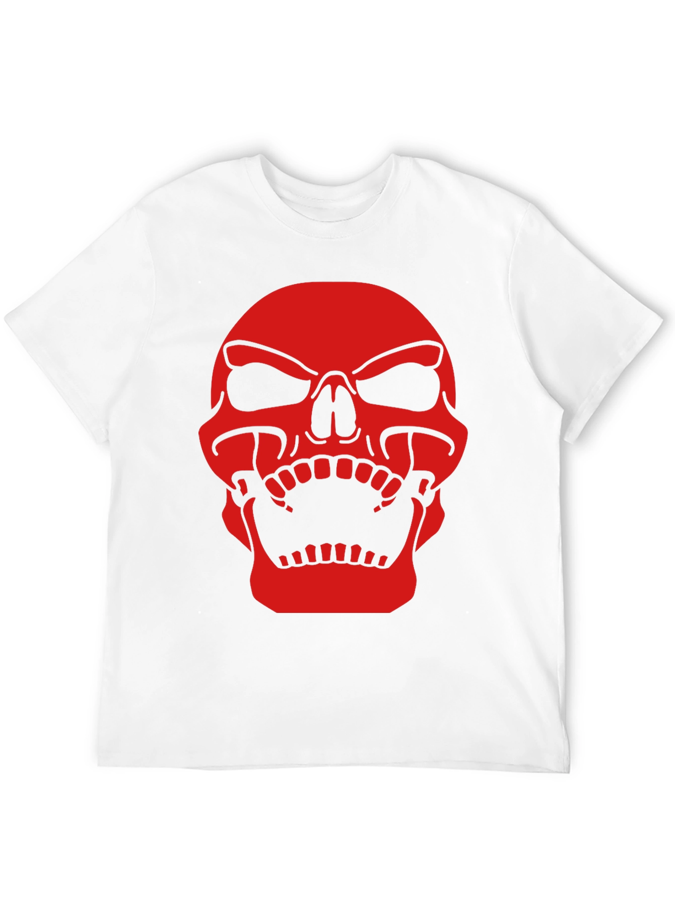 Mens Black T-Shirt with Red Skull Graphic Print