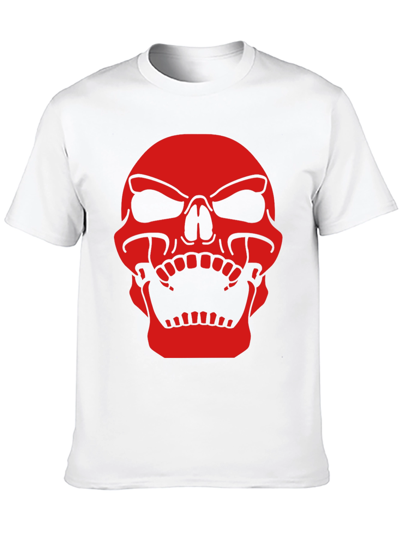 Mens Black T-Shirt with Red Skull Graphic Print