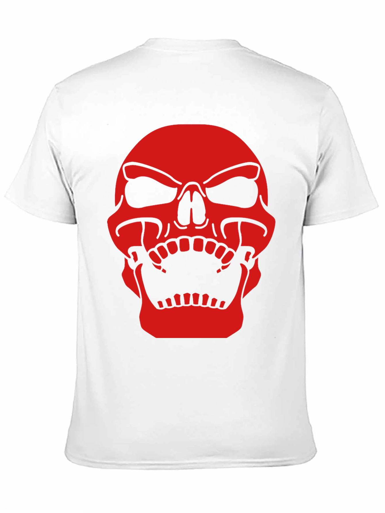Mens Black T-Shirt with Red Skull Graphic Print
