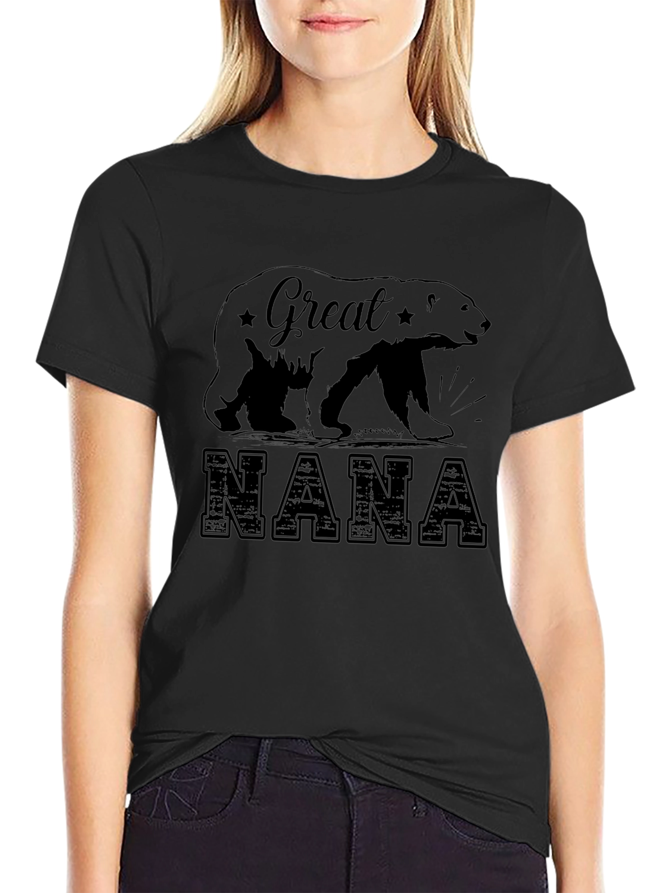 Great Nana Bear T-Shirt - Black
