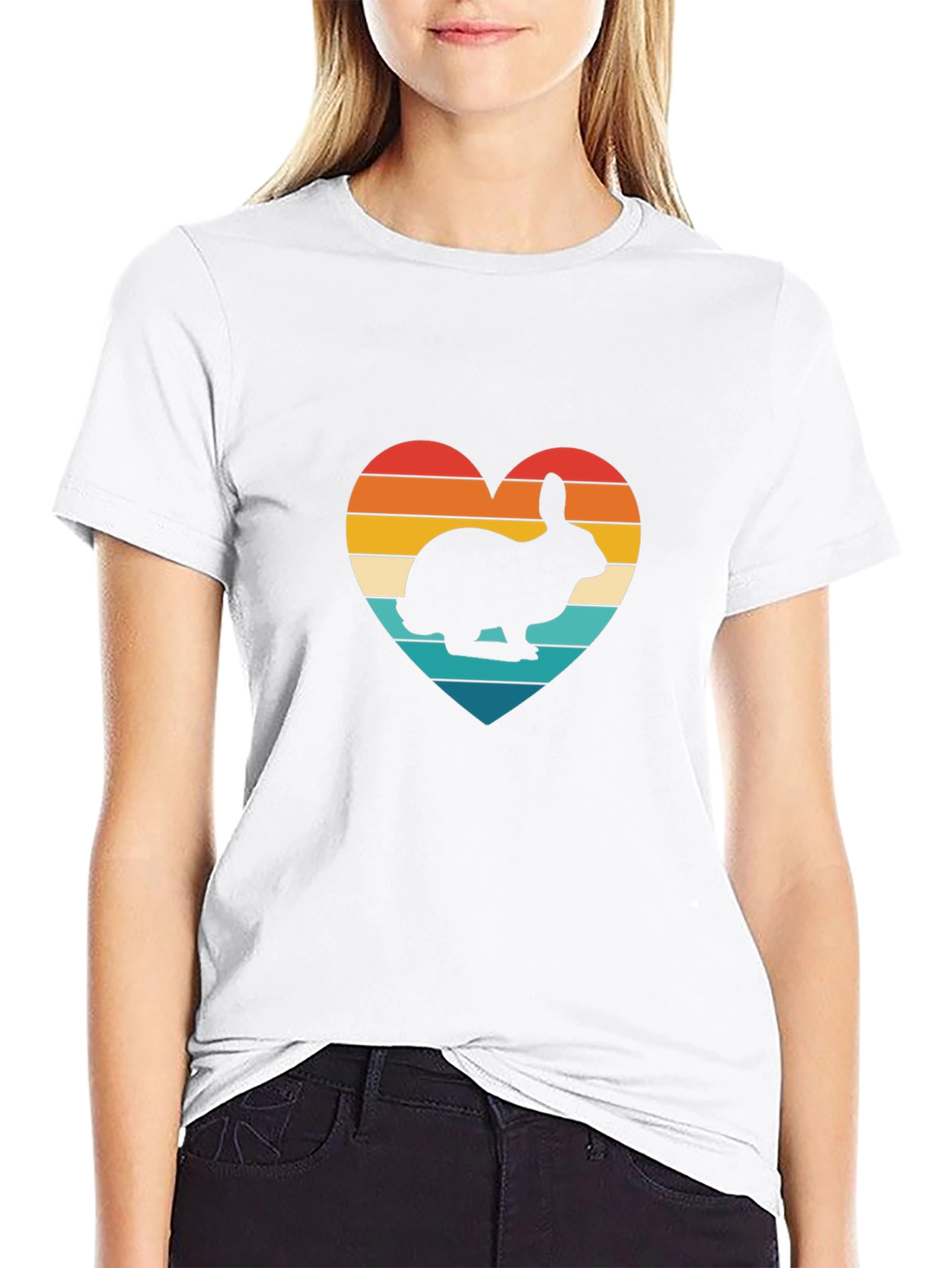 Retro Rabbit Heart T-Shirt - Unisex Graphic Tee