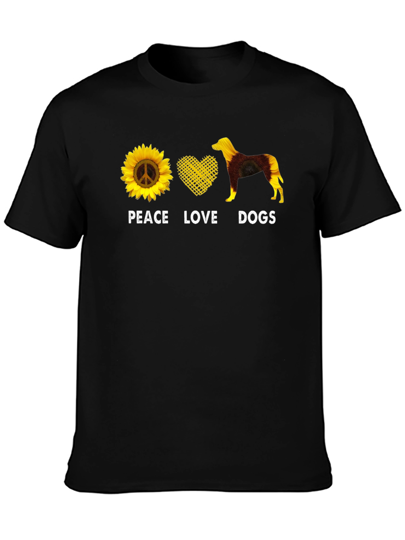 Peace Love Dogs T-Shirt Sunflower Graphic Tee