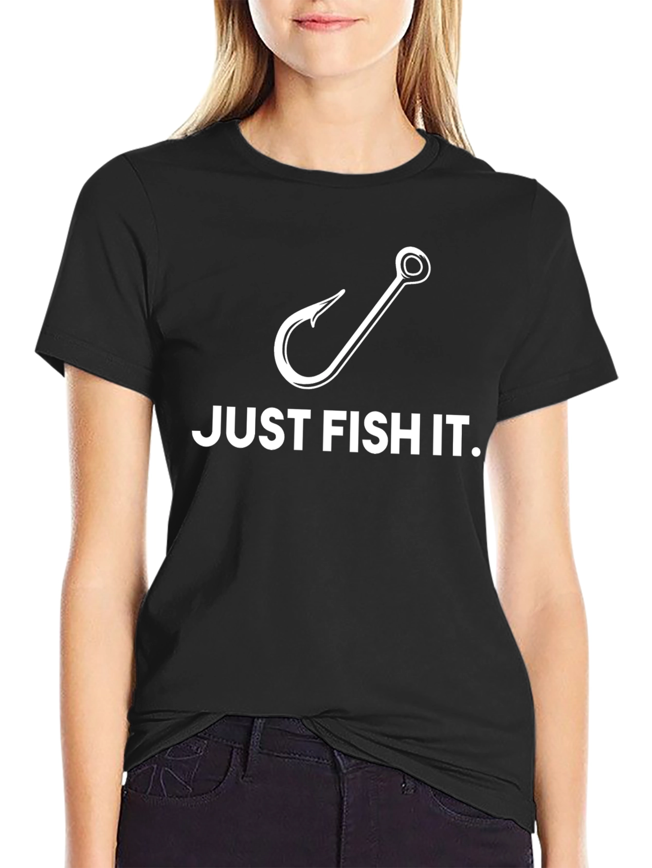 Just Fish It T-Shirt Fishing Hook Graphic Tee