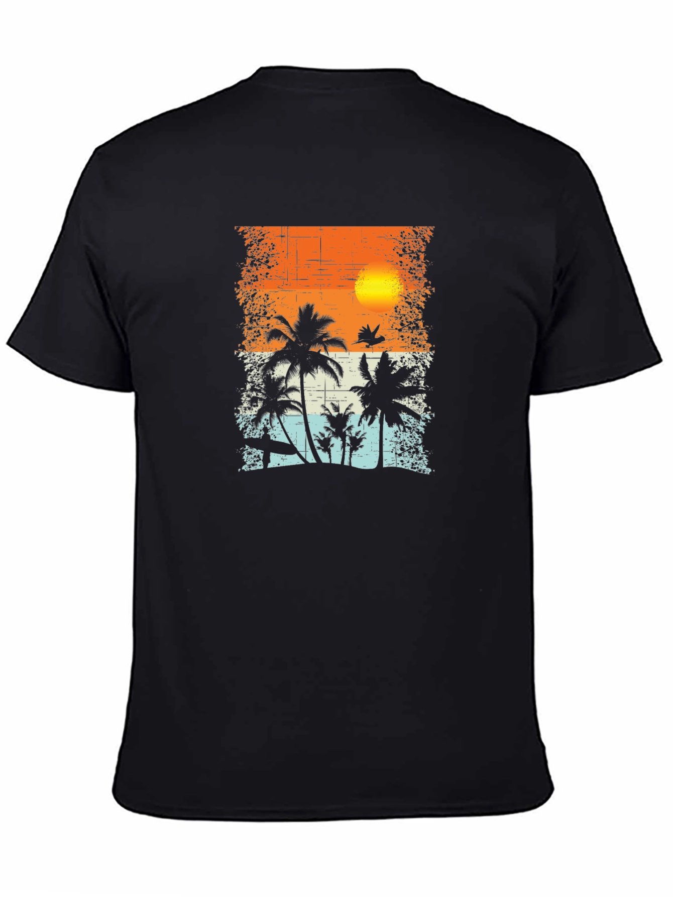 Sunset Palm Tree Graphic T-Shirt - Tropical Beach Vibe