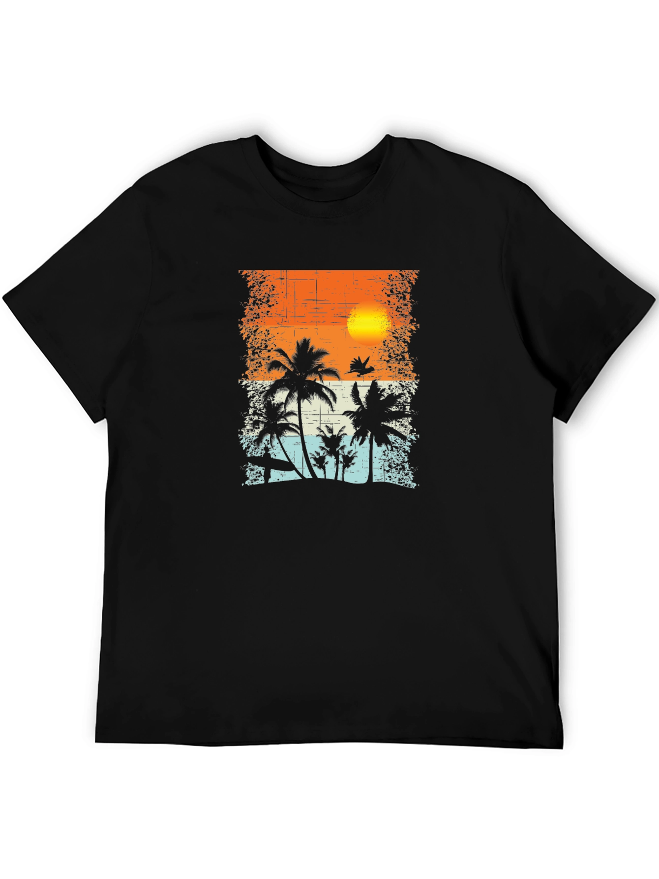 Sunset Palm Tree Graphic T-Shirt - Tropical Beach Vibe