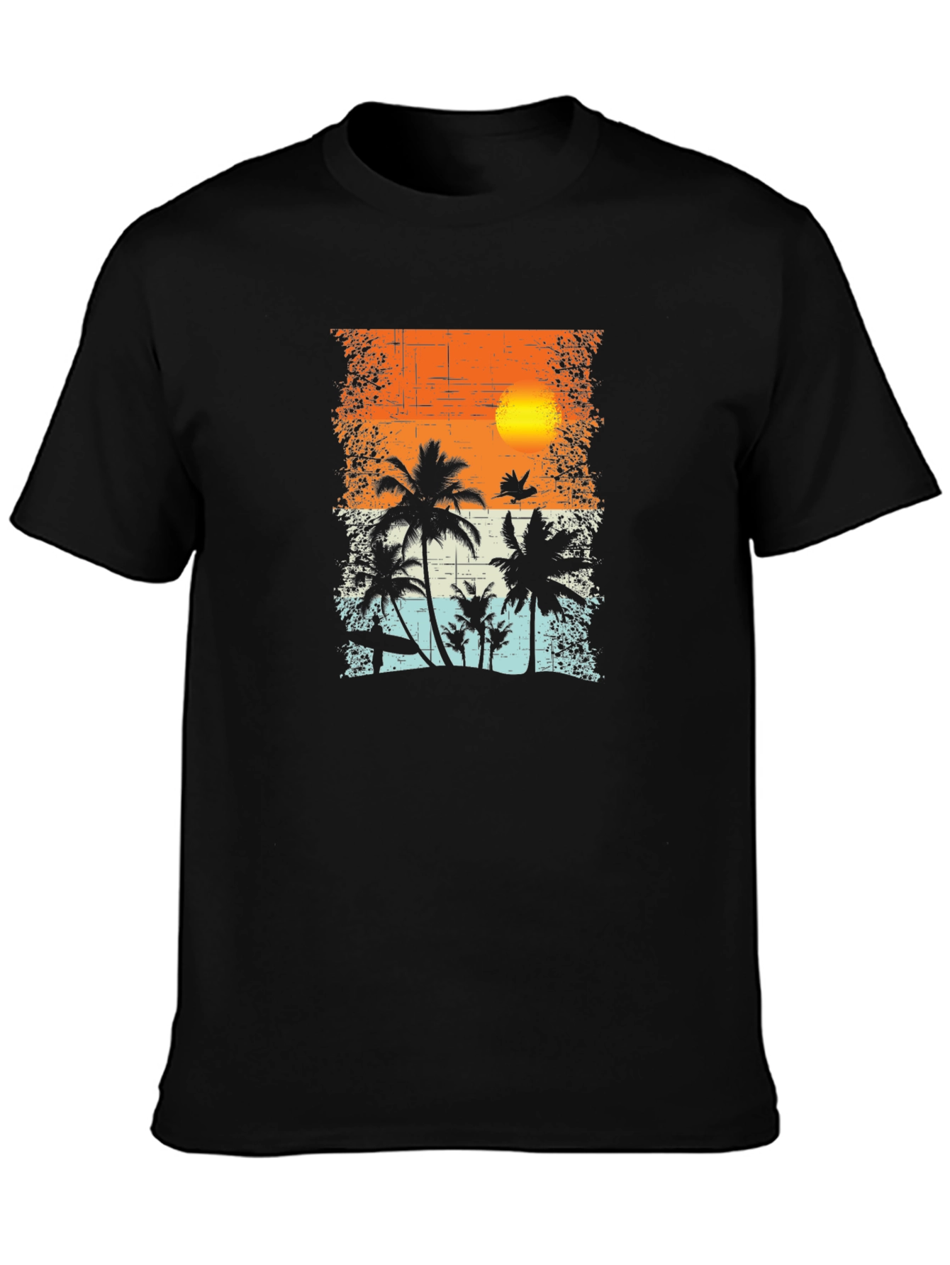 Sunset Palm Tree Graphic T-Shirt - Tropical Beach Vibe