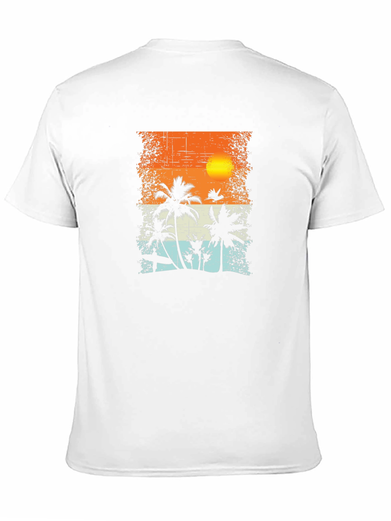 Sunset Palm Tree Graphic T-Shirt - Tropical Beach Vibe