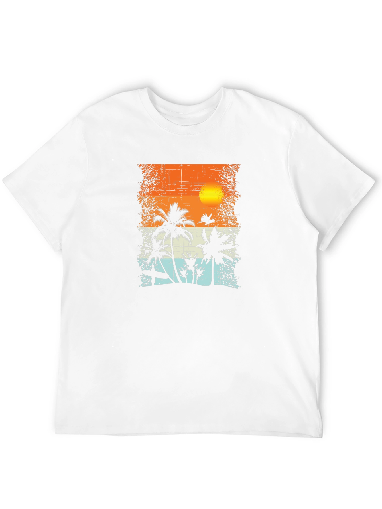 Sunset Palm Tree Graphic T-Shirt - Tropical Beach Vibe