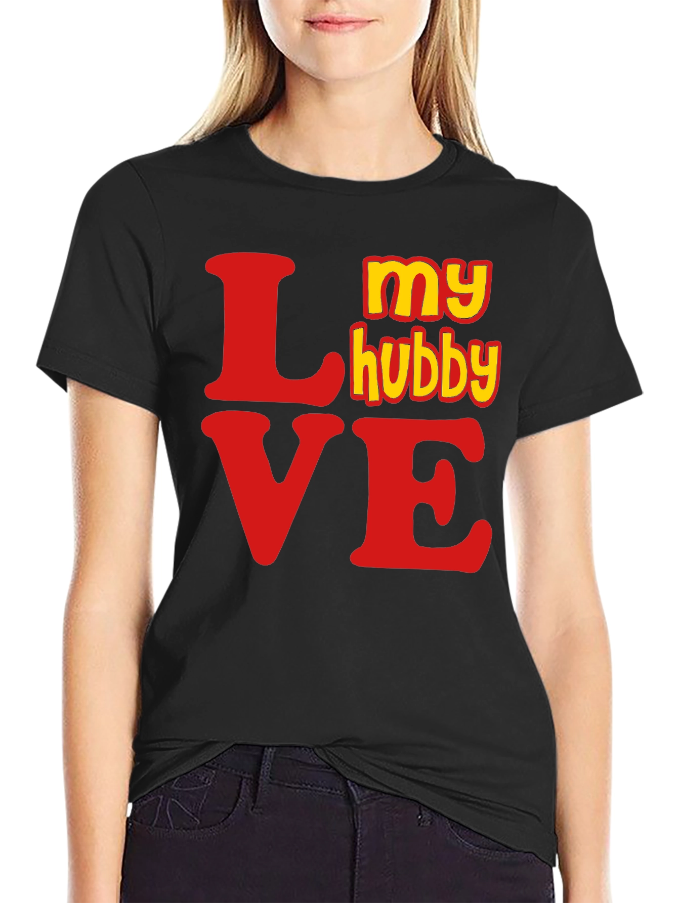 My Hubby Love Graphic Tee - Black