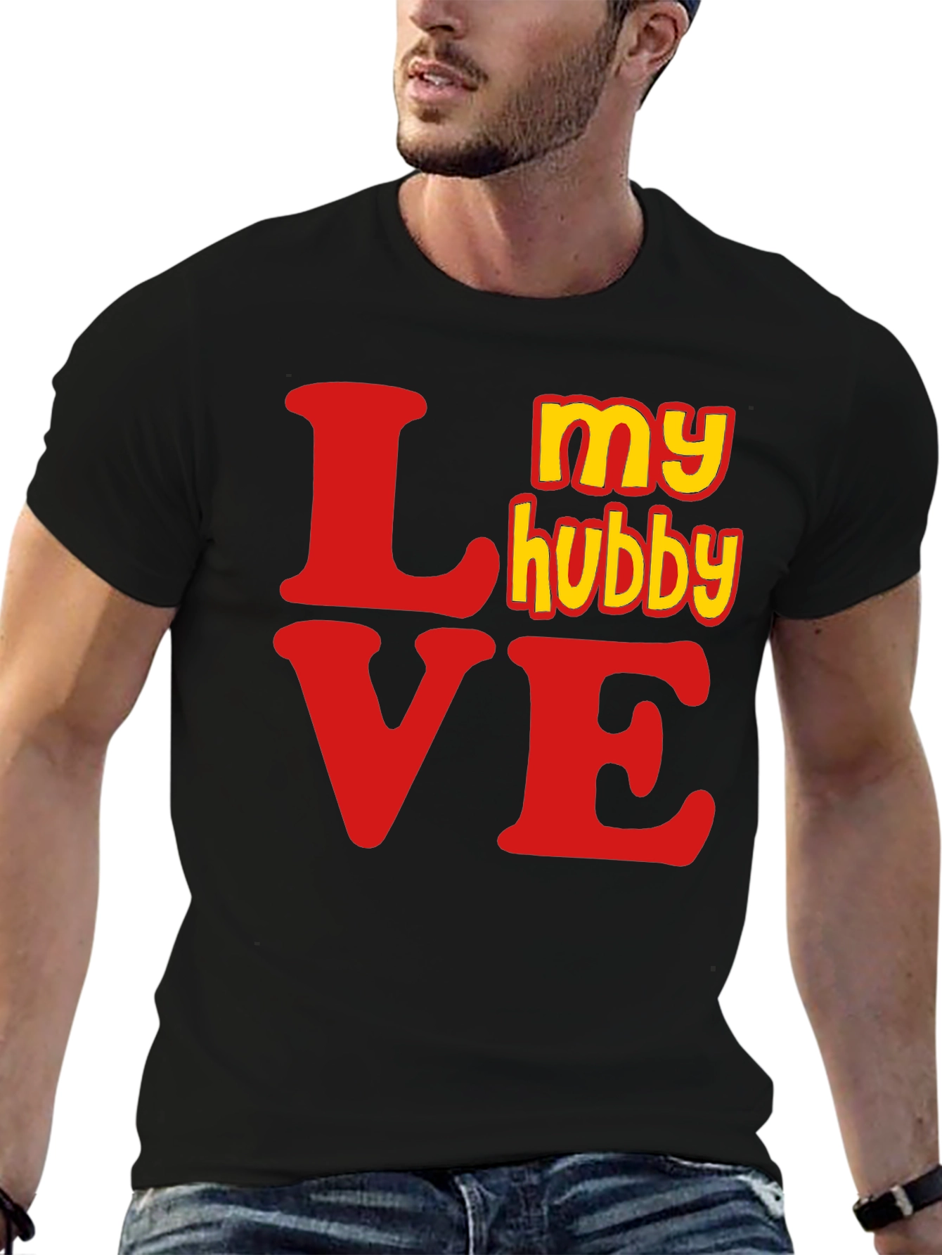 My Hubby Love Graphic Tee - Black