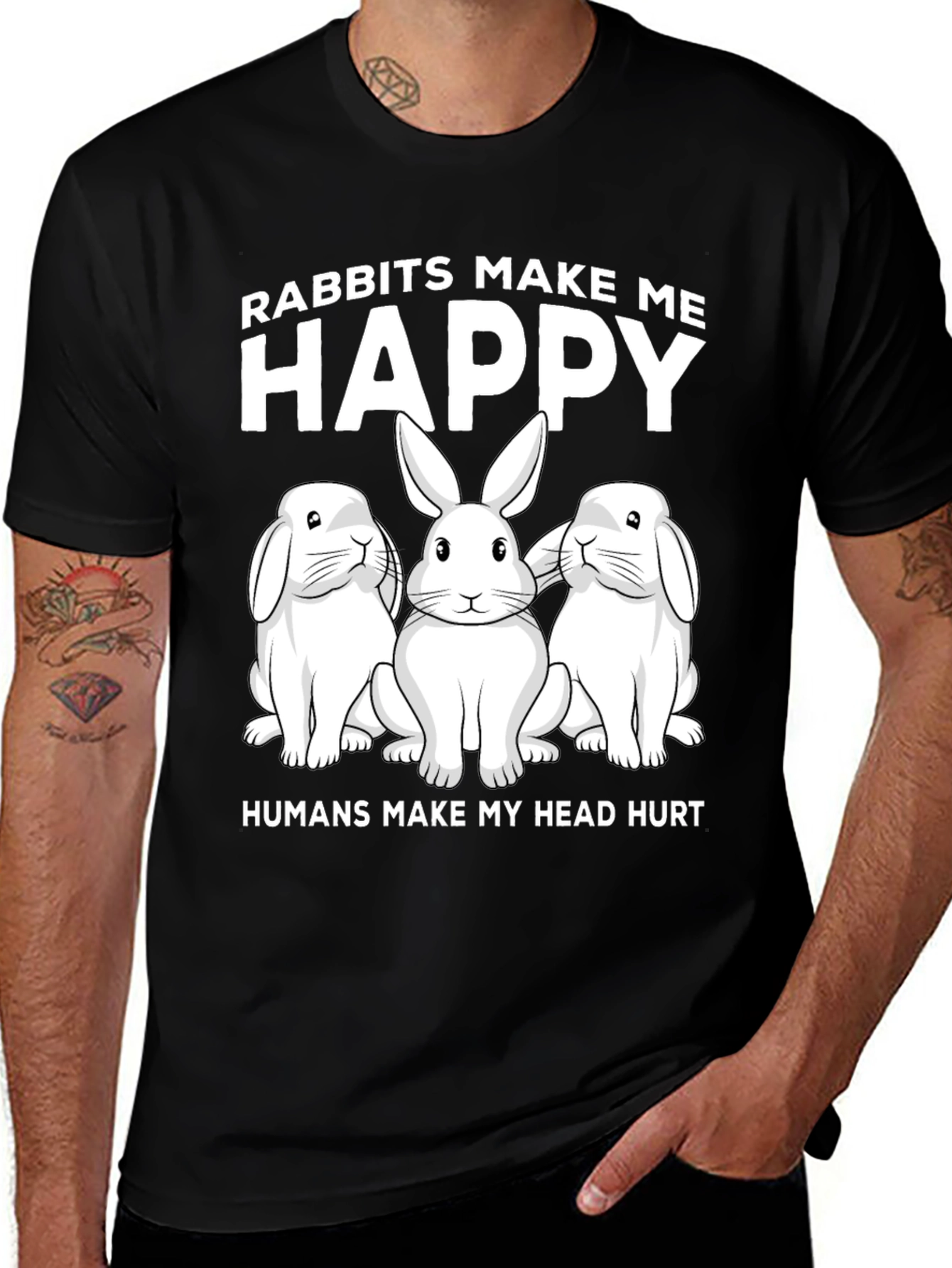 Rabbit Lover T-Shirt: Rabbits Make Me Happy