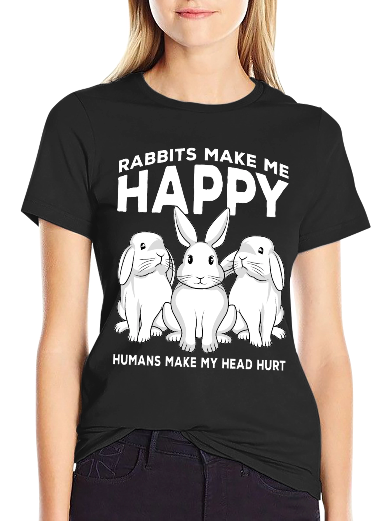 Rabbit Lover T-Shirt: Rabbits Make Me Happy