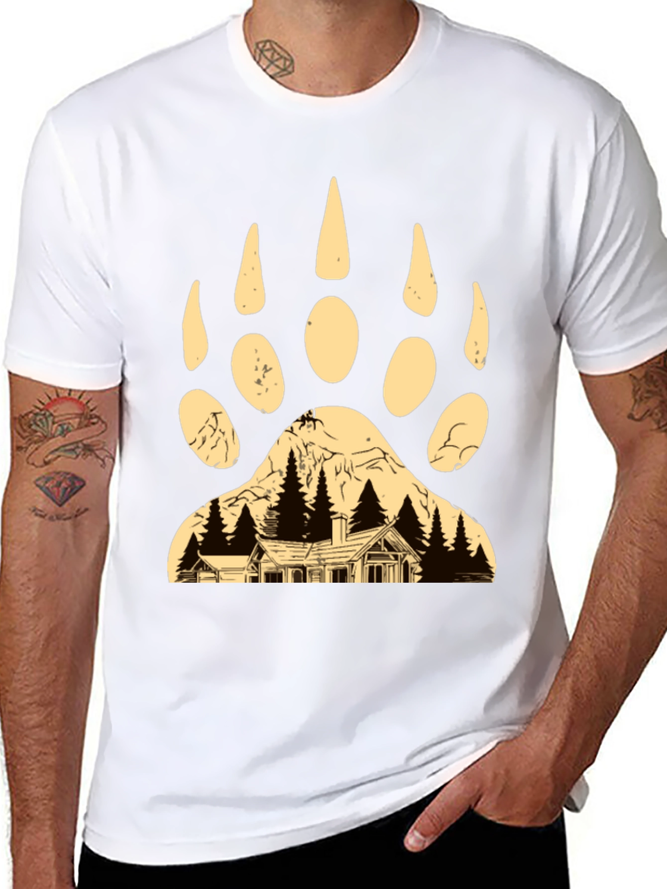 Bear Paw Cabin Graphic T-Shirt