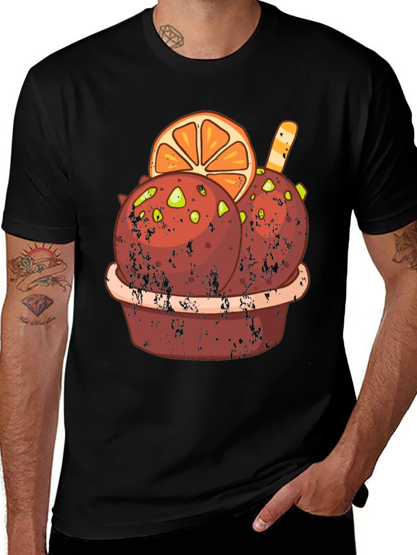 Fun Ice Cream Graphic Tee - Black T-Shirt