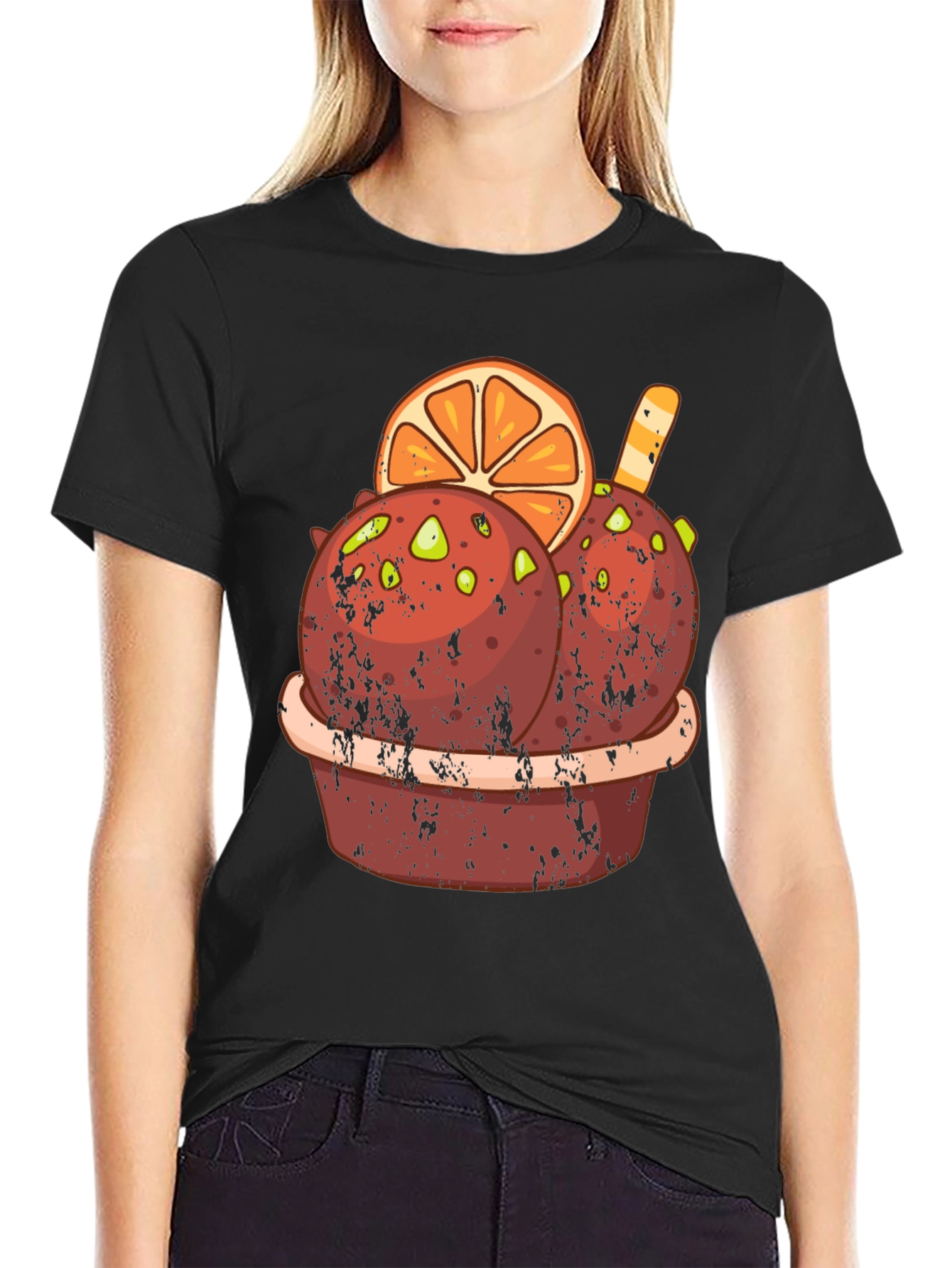 Fun Ice Cream Graphic Tee - Black T-Shirt