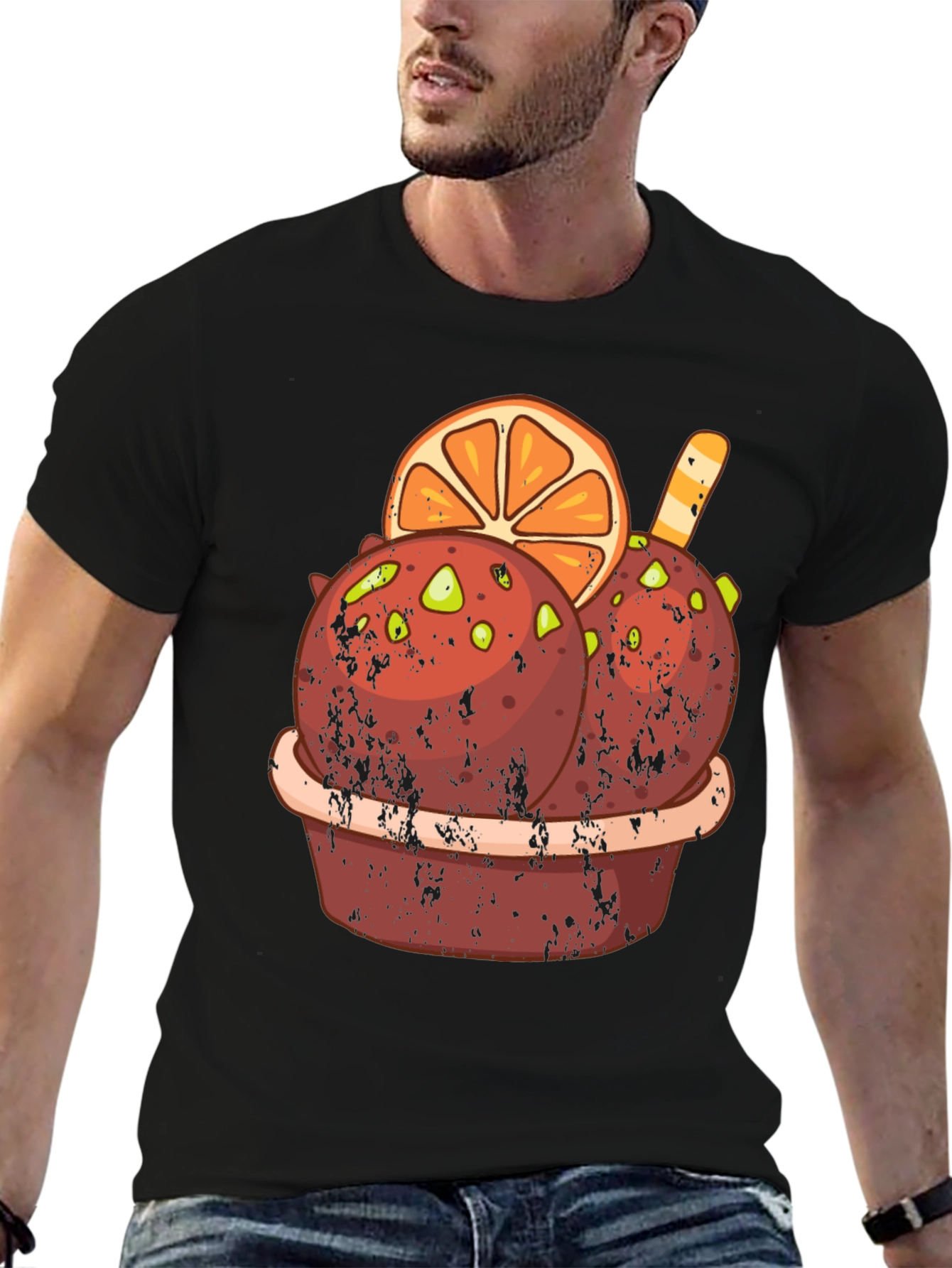 Fun Ice Cream Graphic Tee - Black T-Shirt