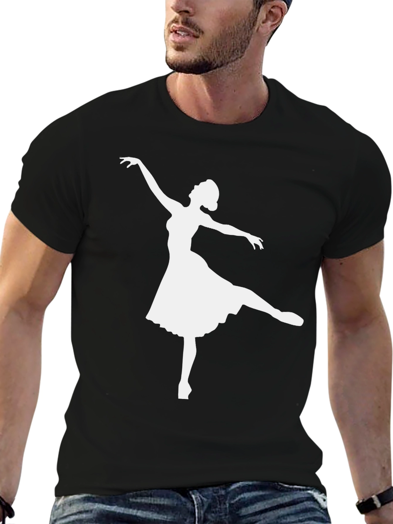 Ballerina Graphic T-Shirt - Black Cotton Tee